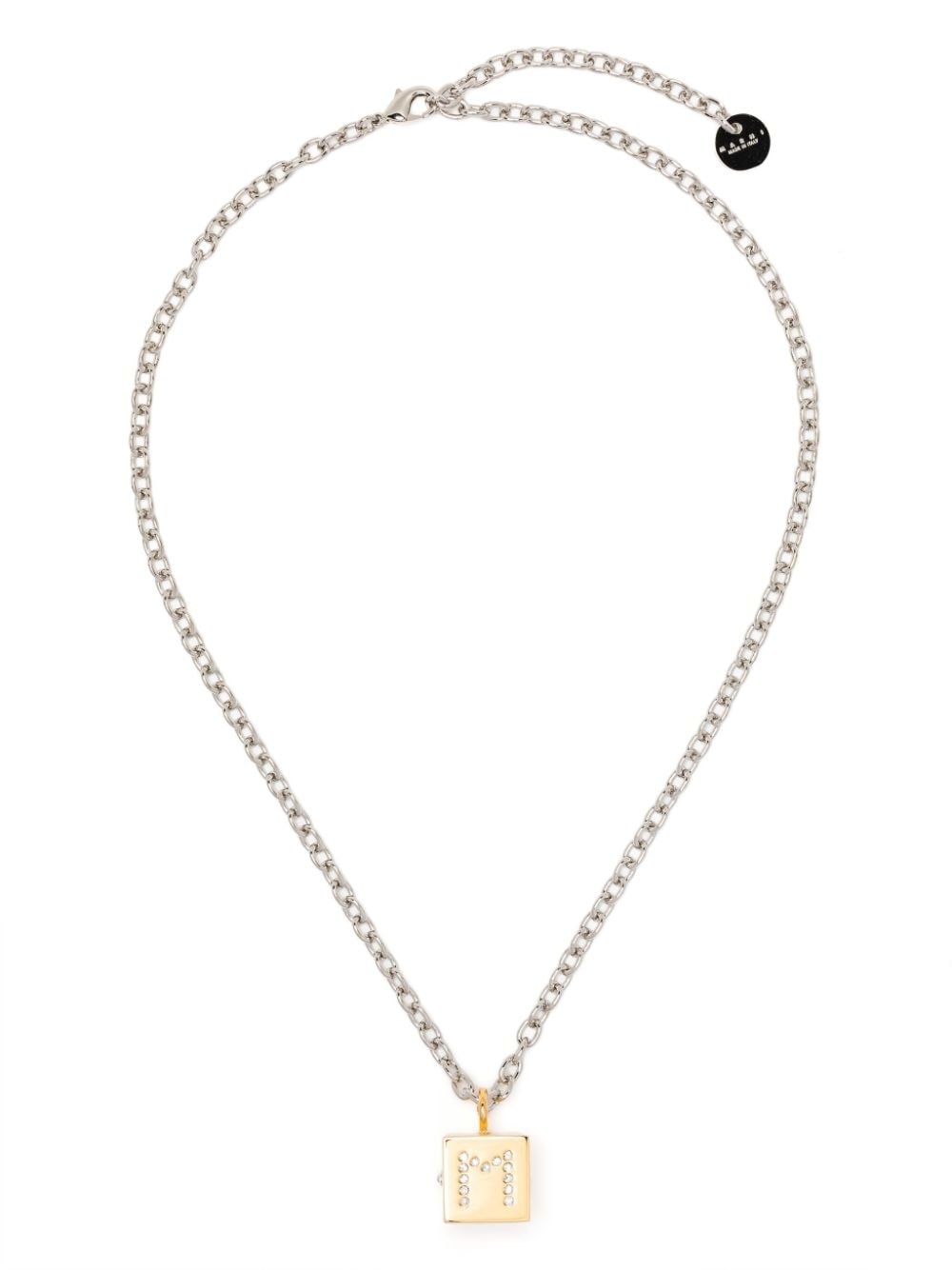logo-pendant chain necklace - 3
