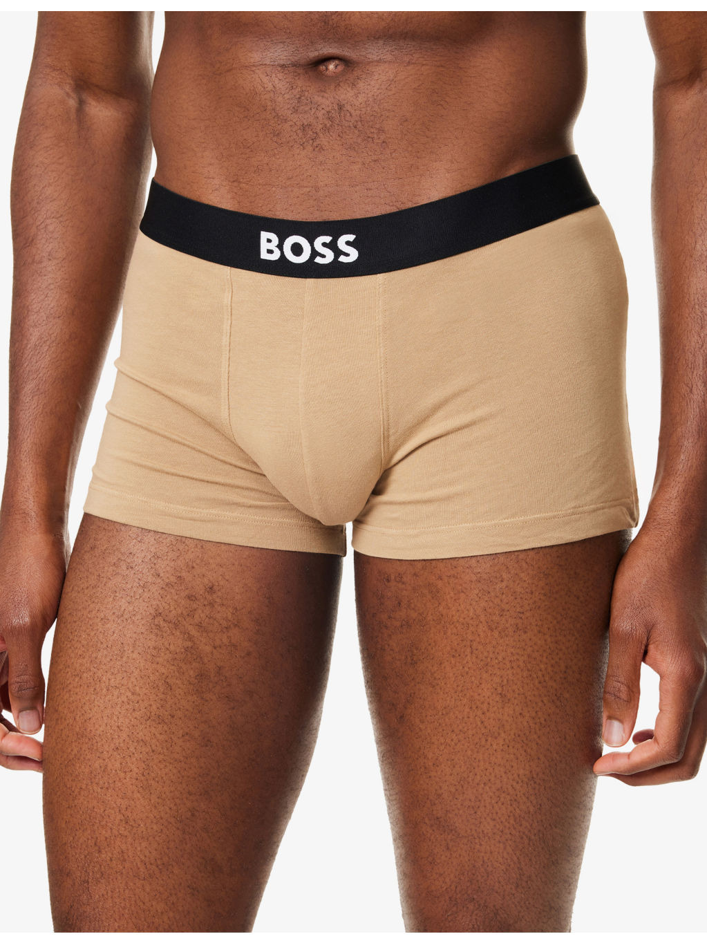 Logo-Waistband Pack of Three Stretch-Cotton Trunks - 4