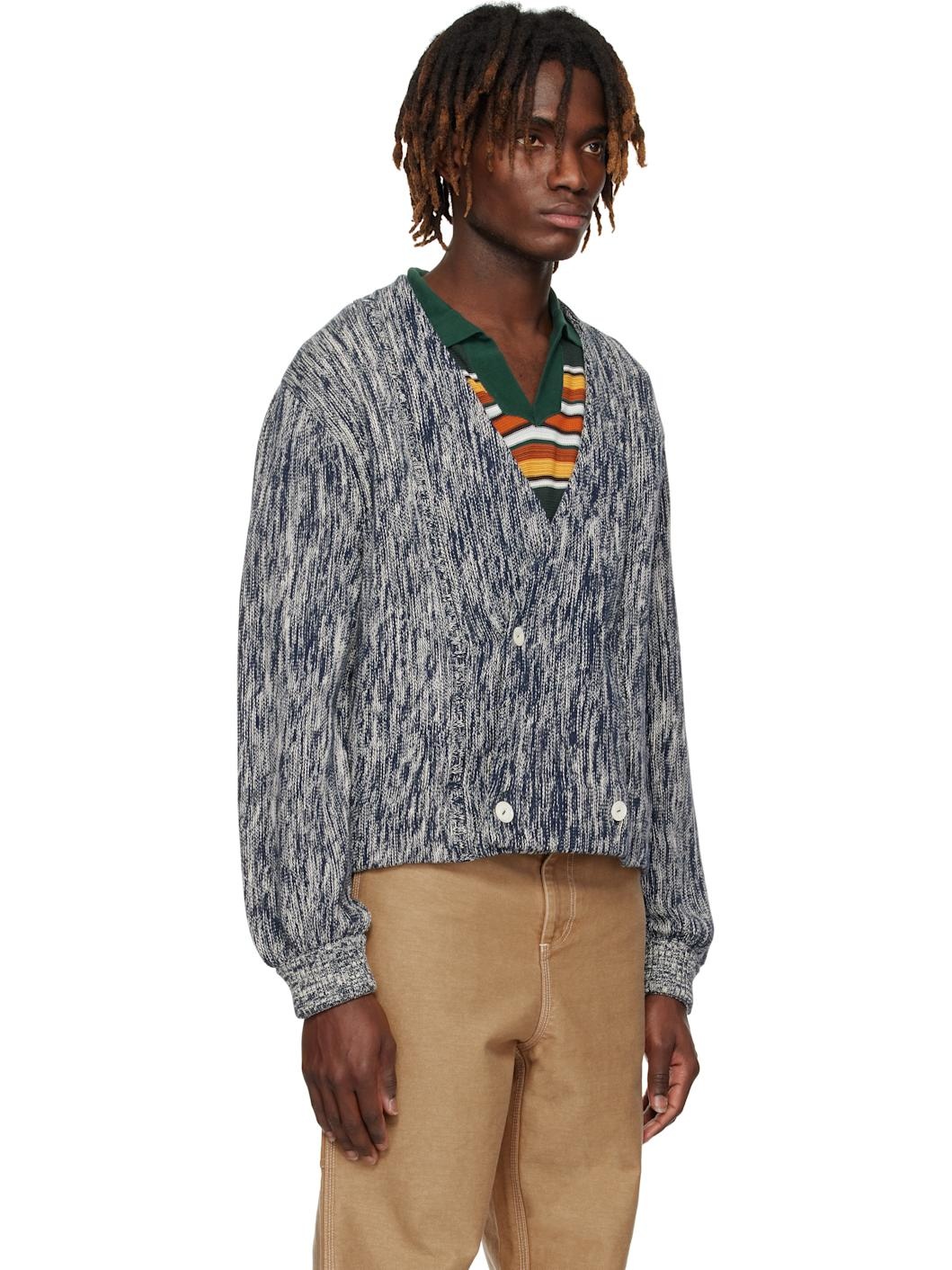 Navy Double-Breasted Cardigan - 2