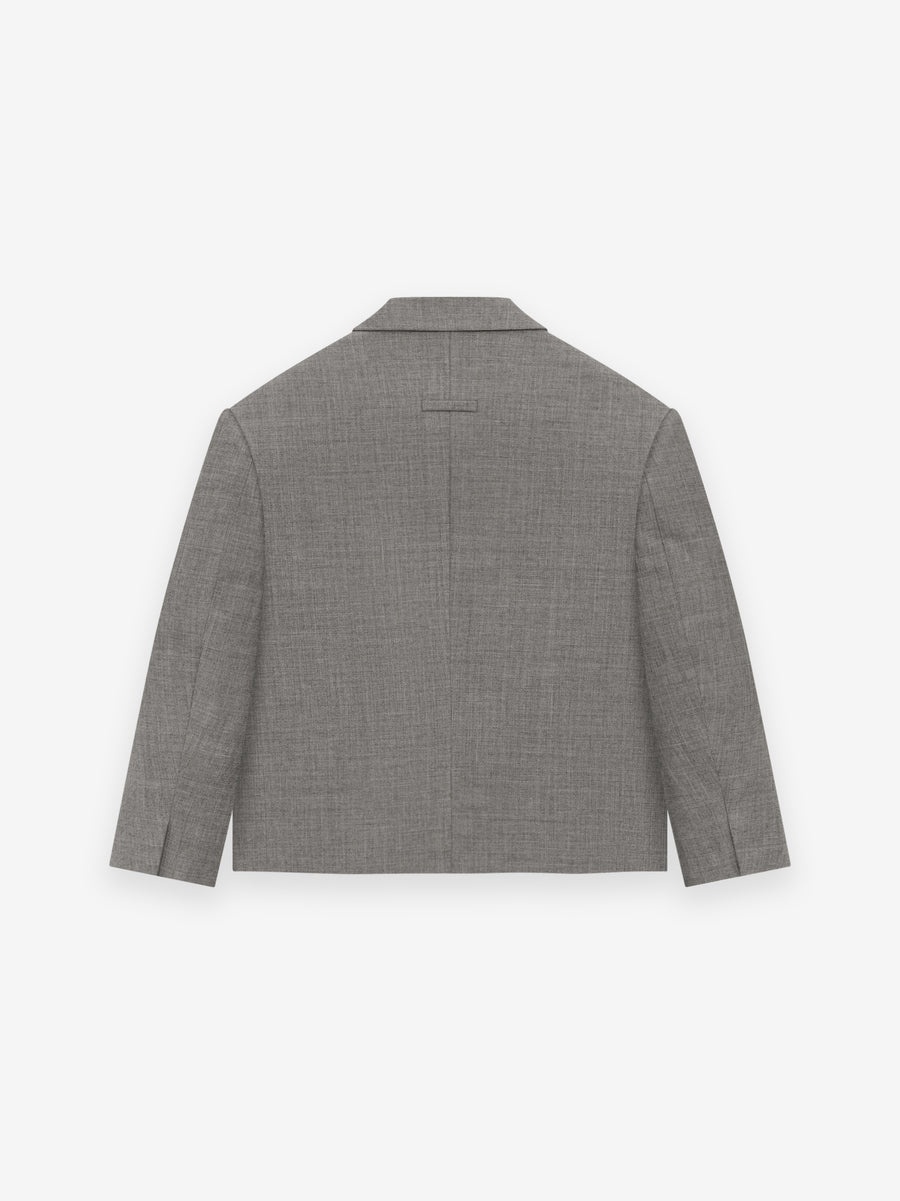 Wool Canvas Cropped Relaxed Blazer - 3