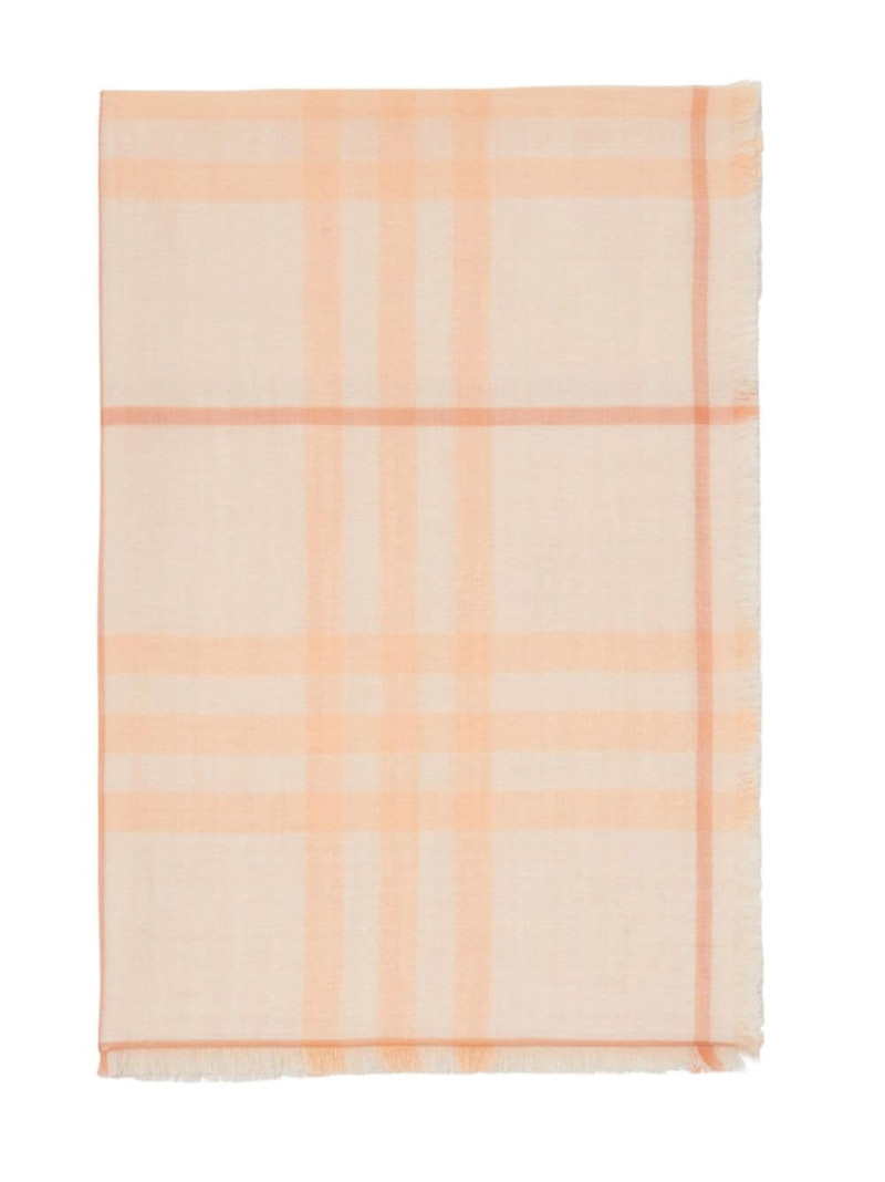 Burberry checkered reversible frayed scarf outlook