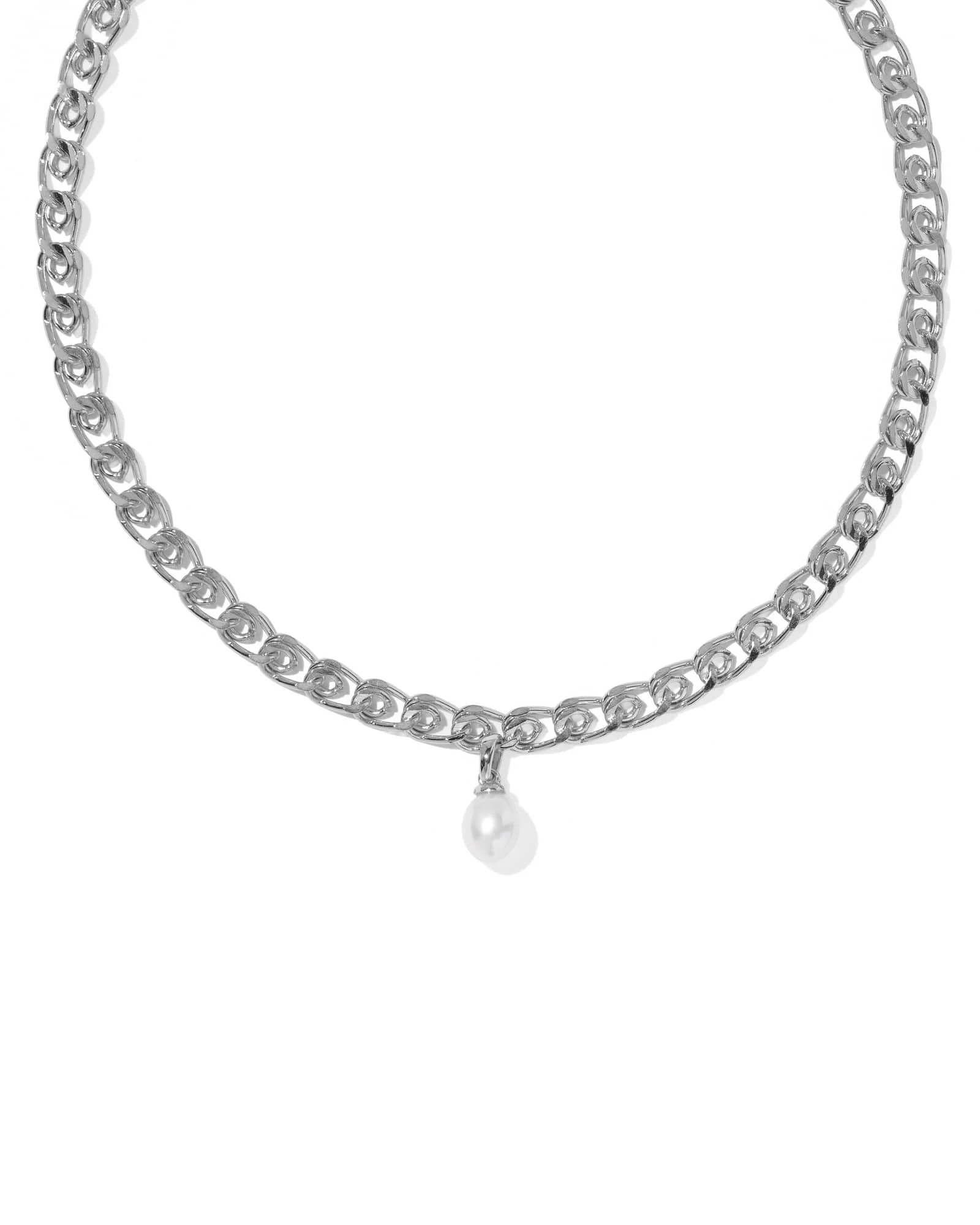 Oakland Pearl Silver Chain Necklace - 1