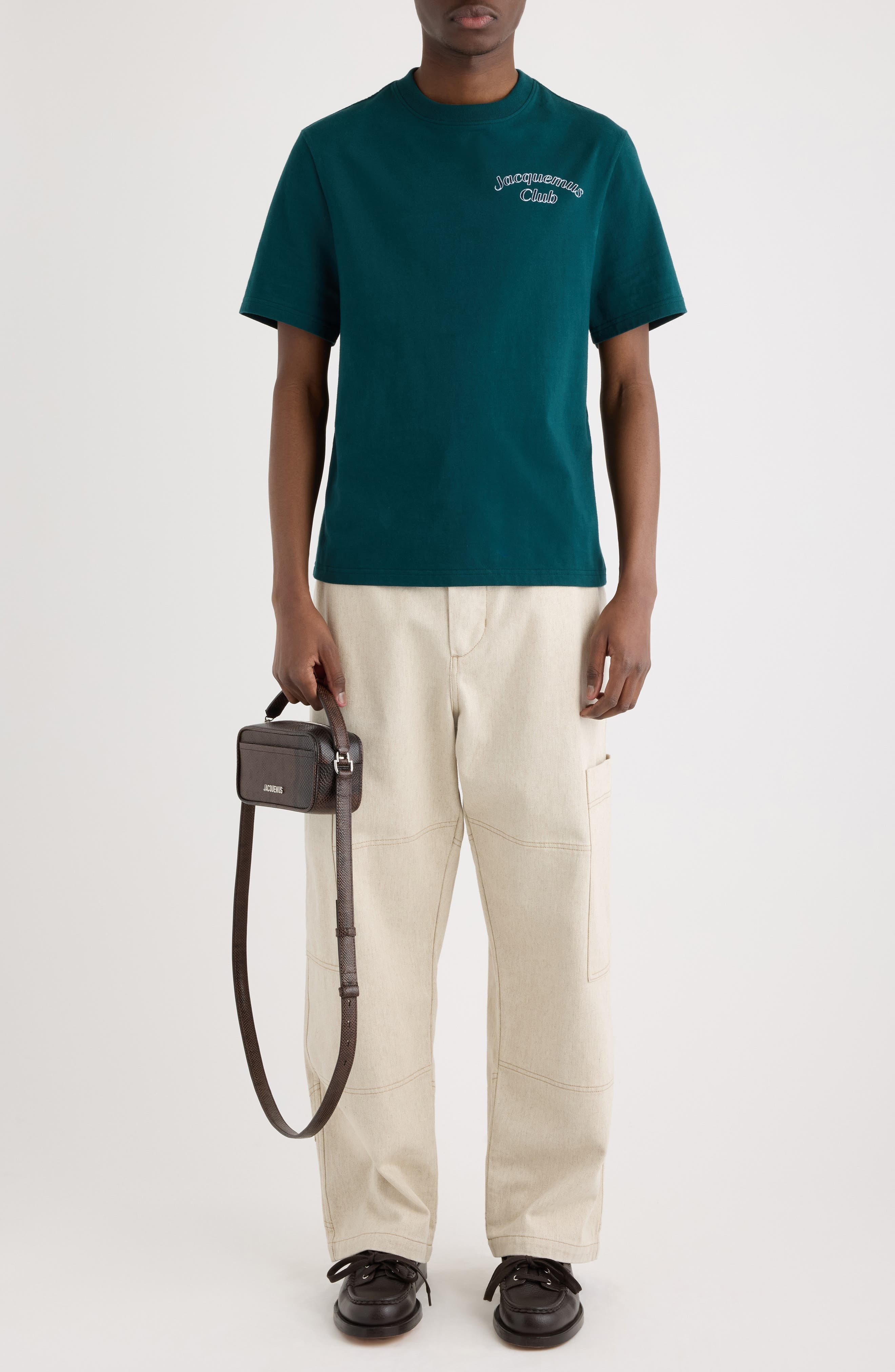 Jacquemus Le T-Shirt Club Embroidered T-Shirt in Jacquemus Club Dark Green at Nordstrom - 2