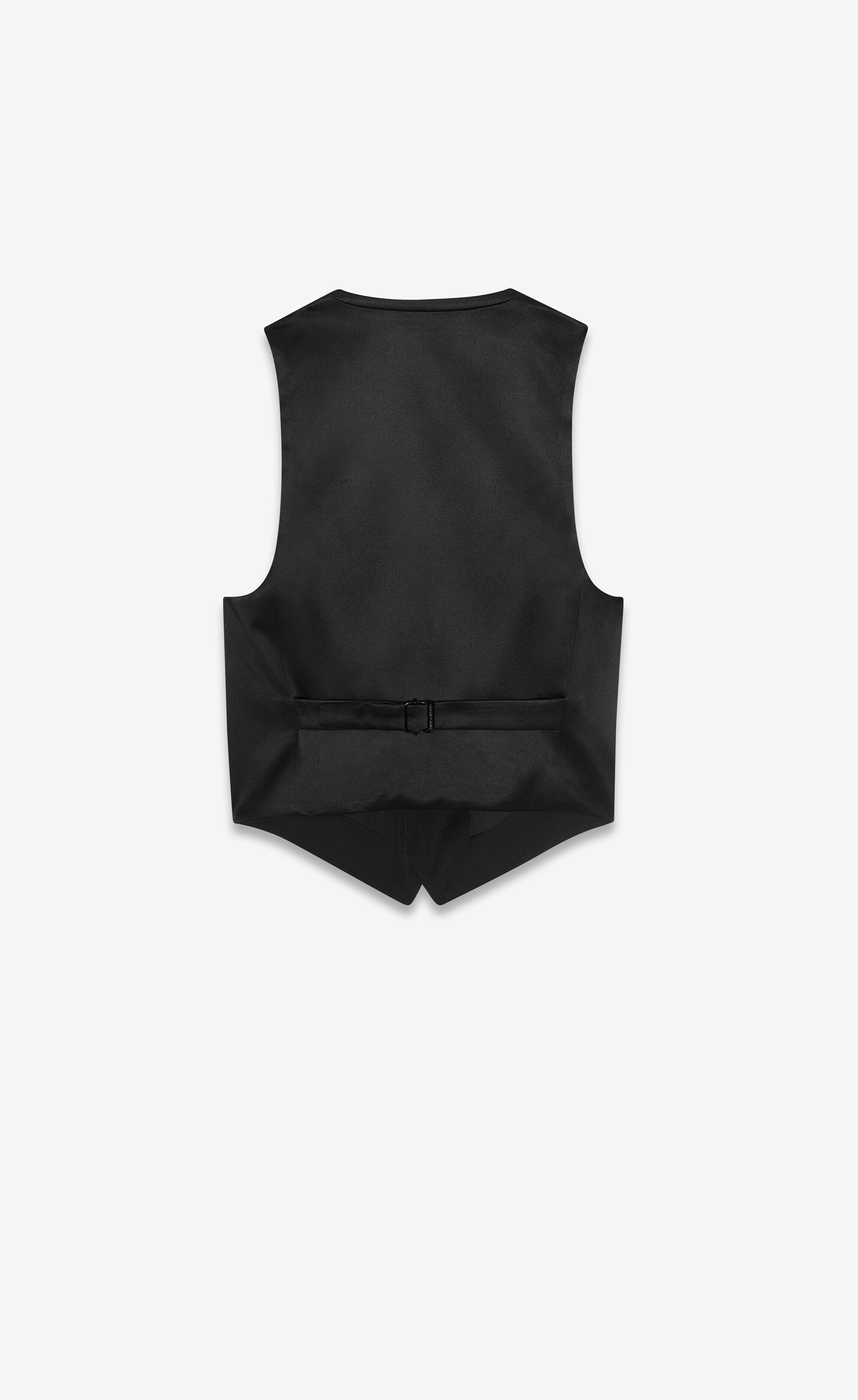 short tuxedo vest in grain de poudre saint laurent - 2