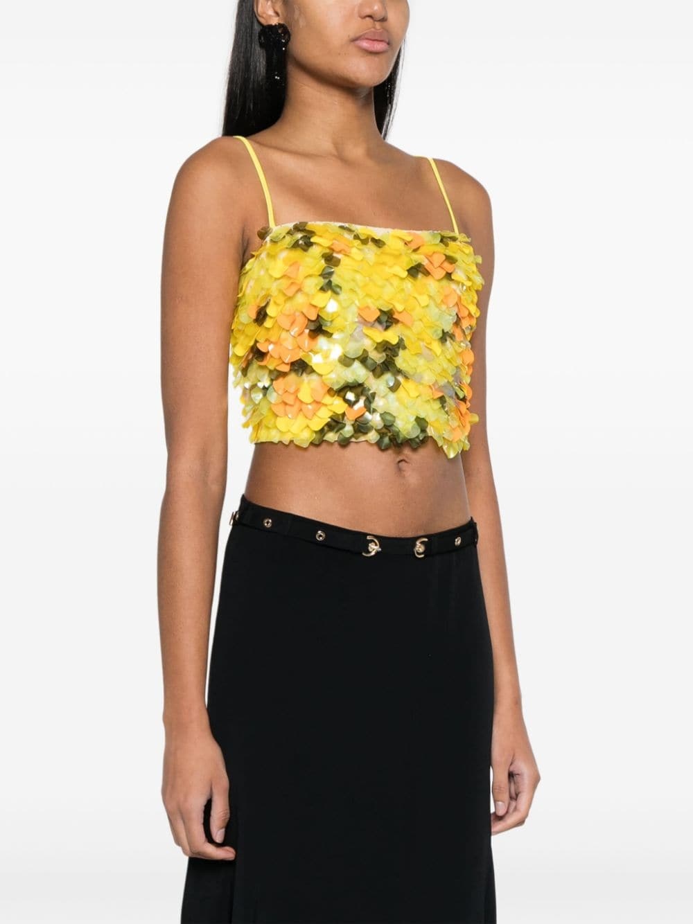 sequin-embellished crop top - 3