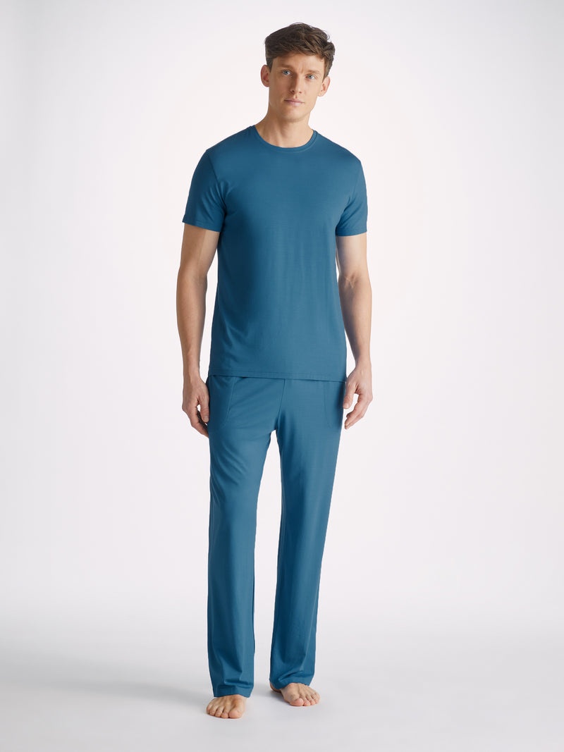 Men's Lounge Trousers Basel Micro Modal Stretch Ocean - 3