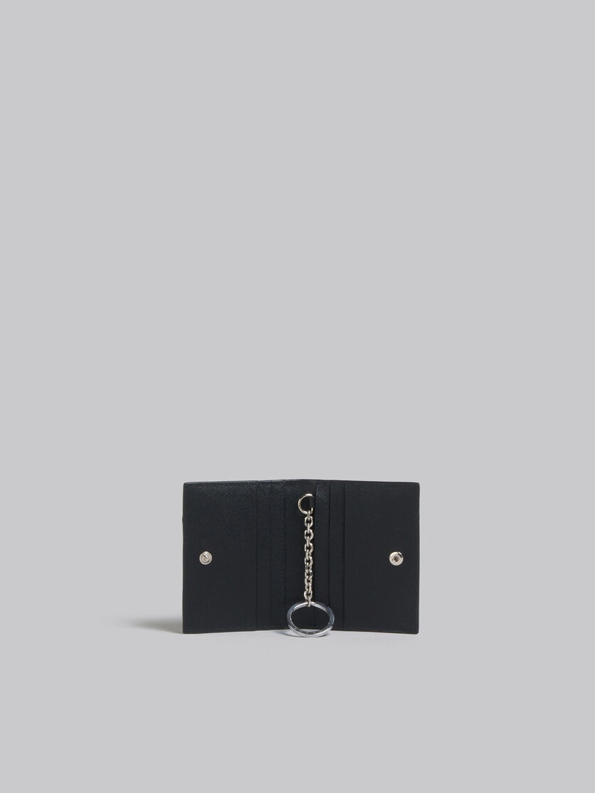 BLACK AND BLUE SAFFIANO LEATHER BIFOLD CARD CASE - 2