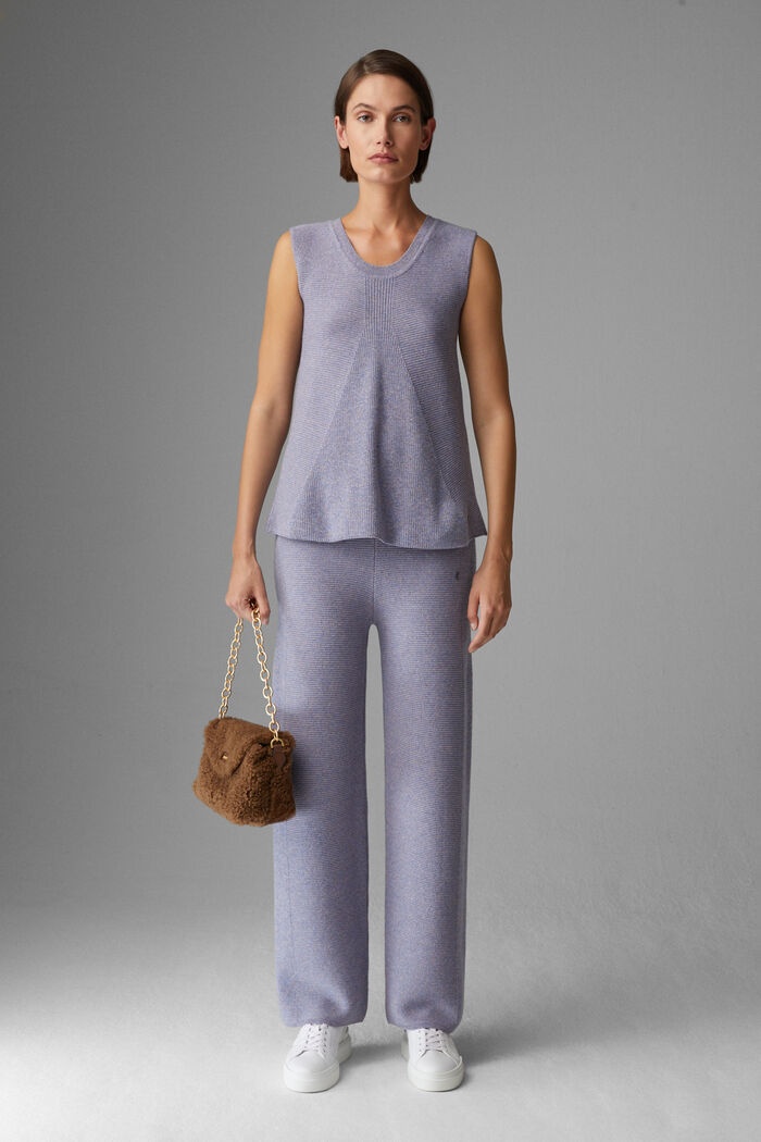 Marena Knitted pants in Lilac/Blue melange - 4