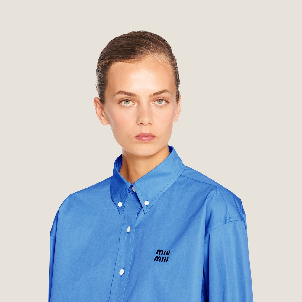 Cropped poplin shirt - 4