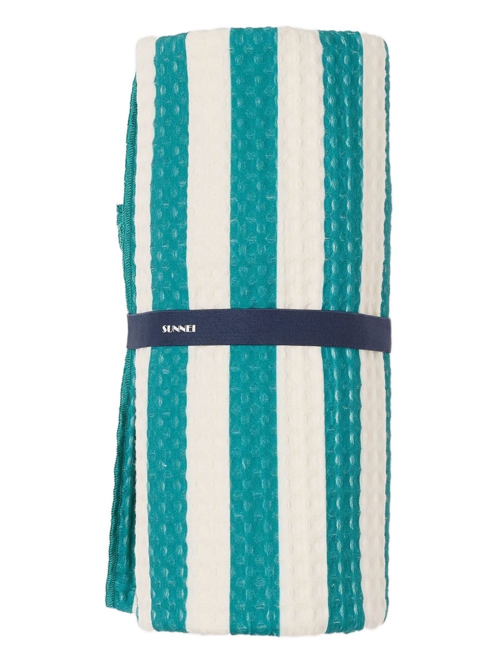 striped central-logo beach towel - 1
