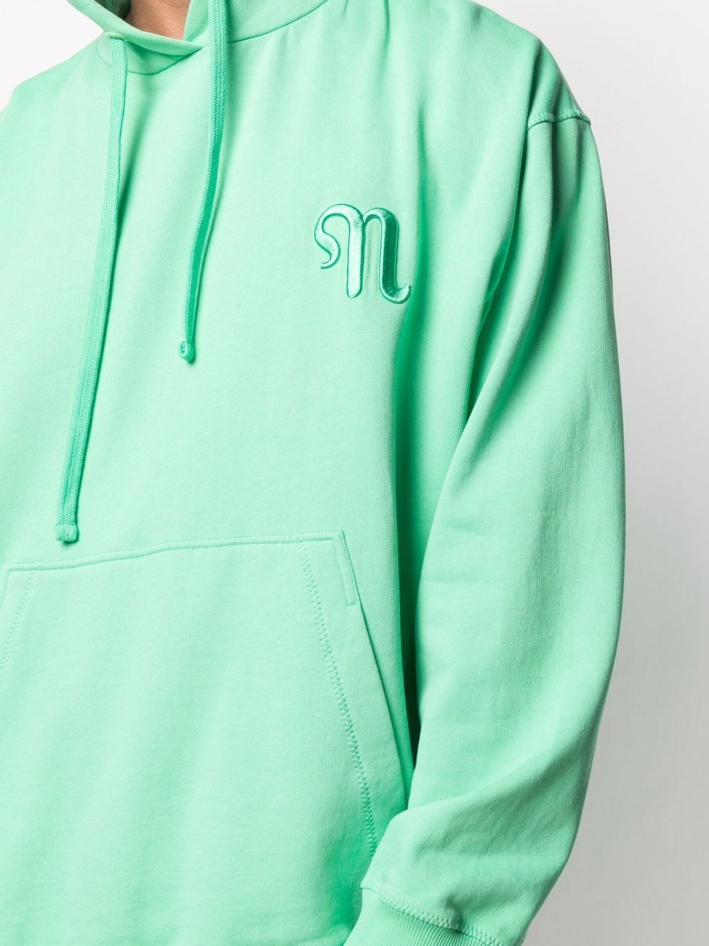 logo drawstring organic cotton hoodie - 5