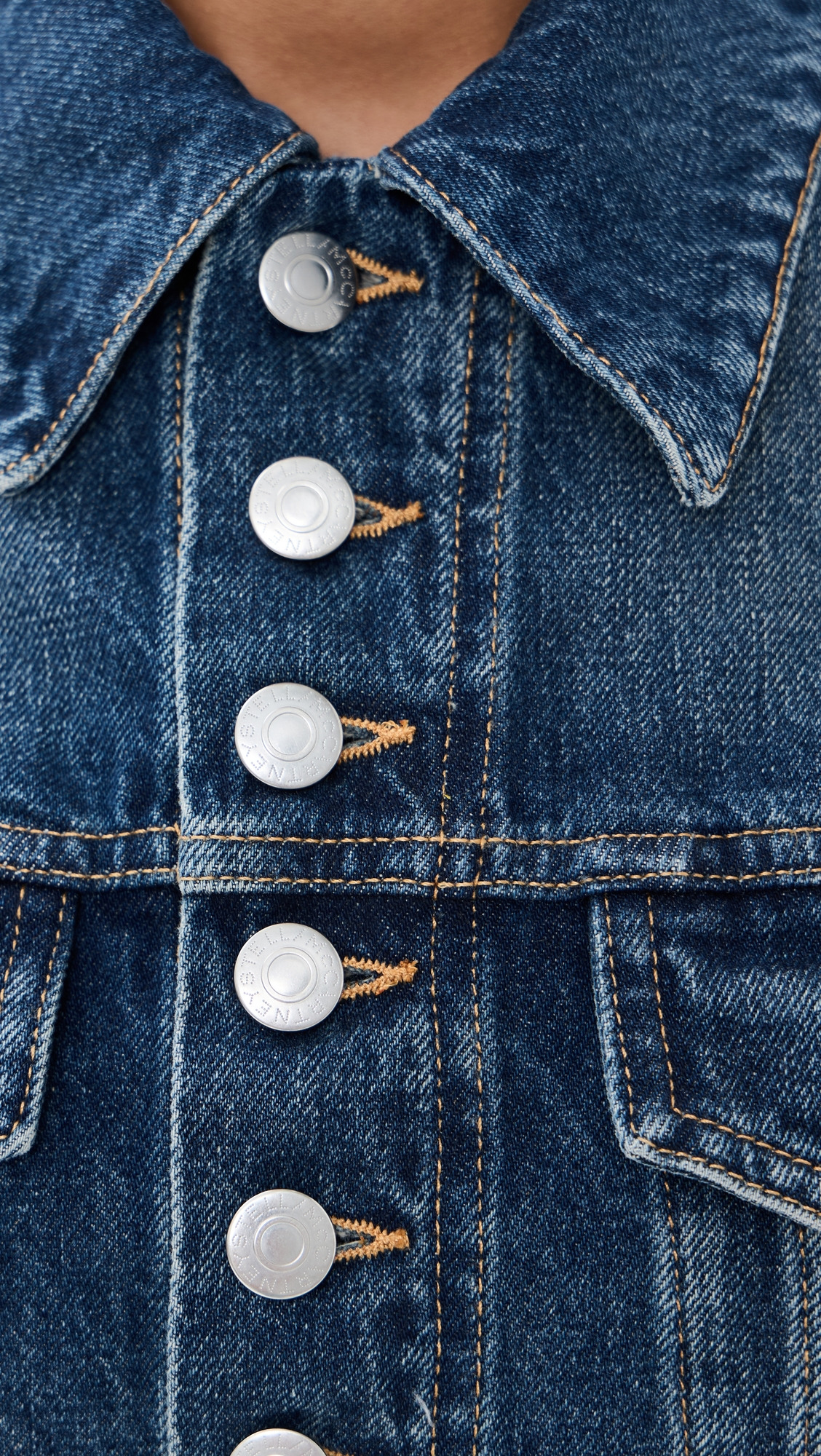 Dark Blue Button Up Denim Jacket - 5