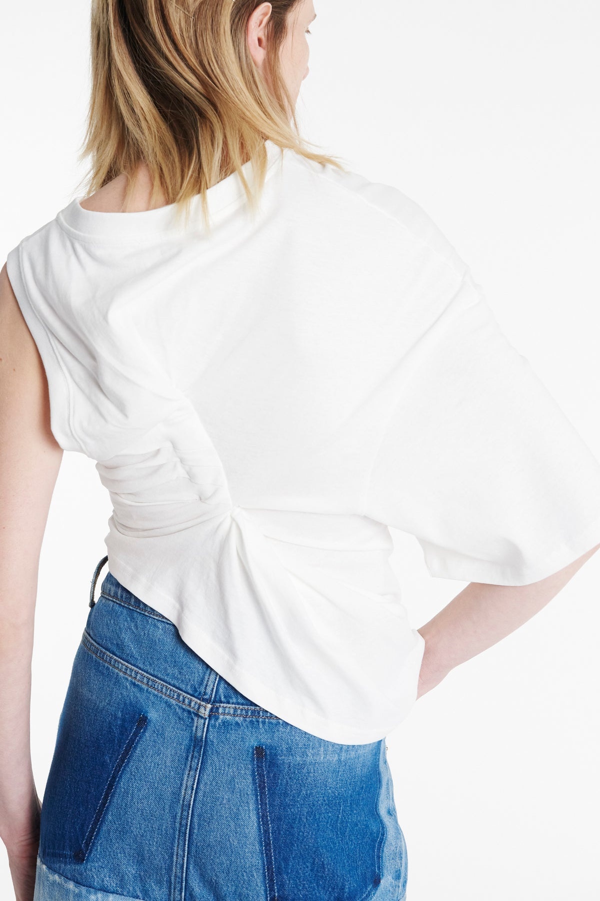 KNOTTED JERSEY TOP WHITE - 2