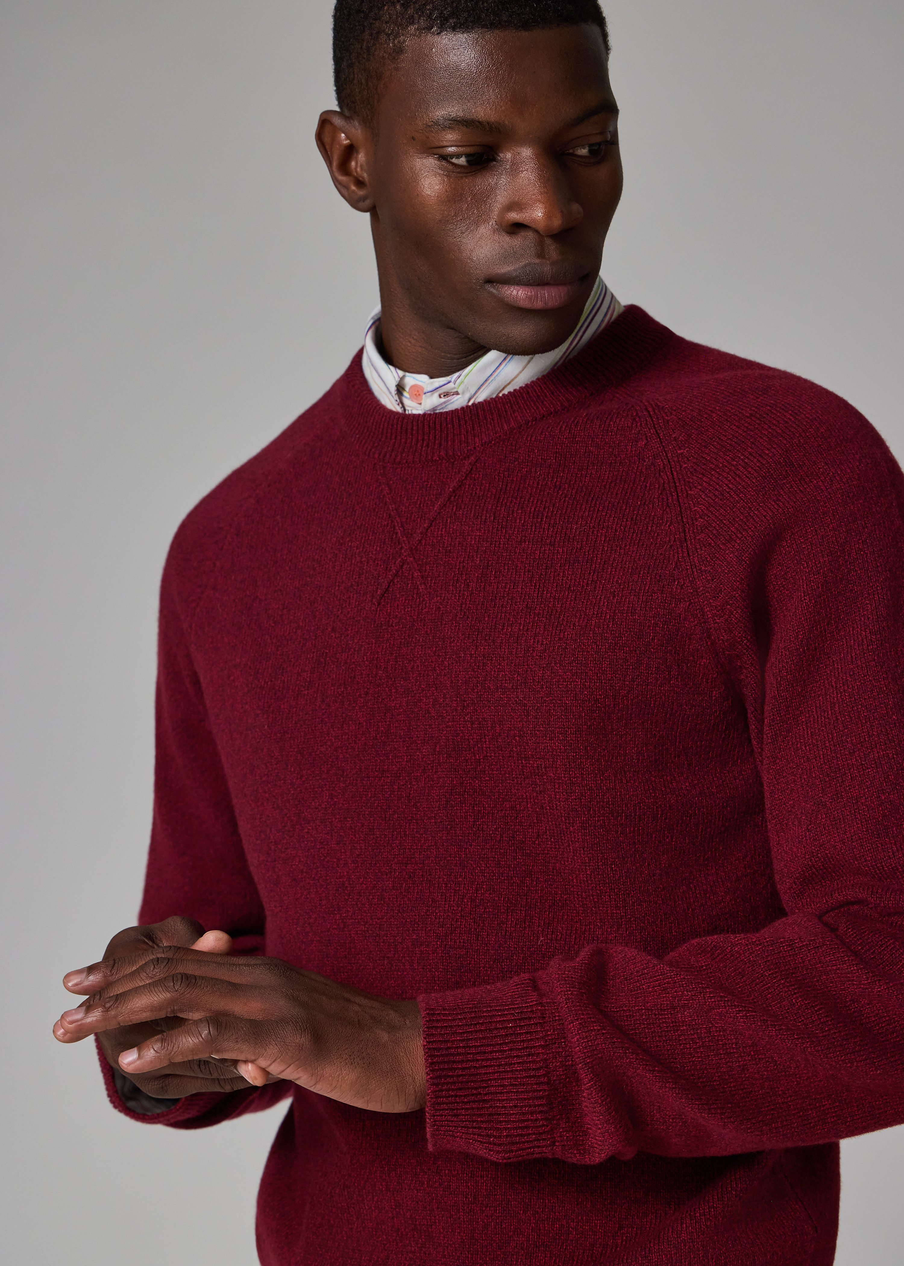 Dark Red Merino Wool Sweater - 4