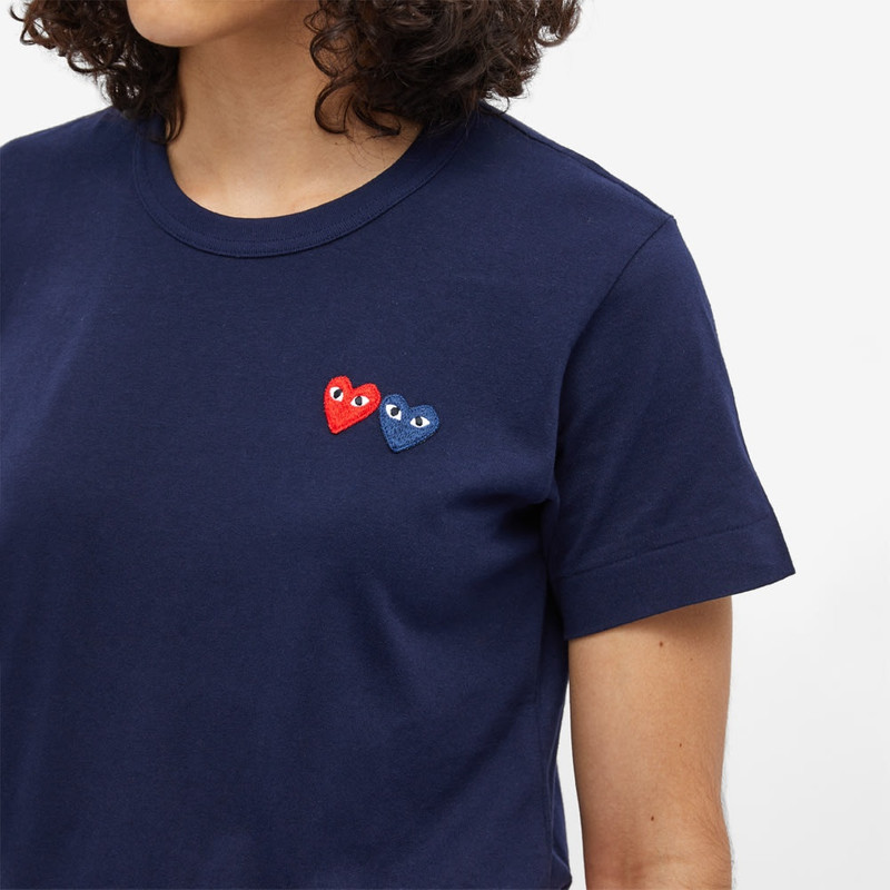 Comme des Garçons PLAY Comme des Garcons Play Women's Double Heart Logo T-Shirt outlook