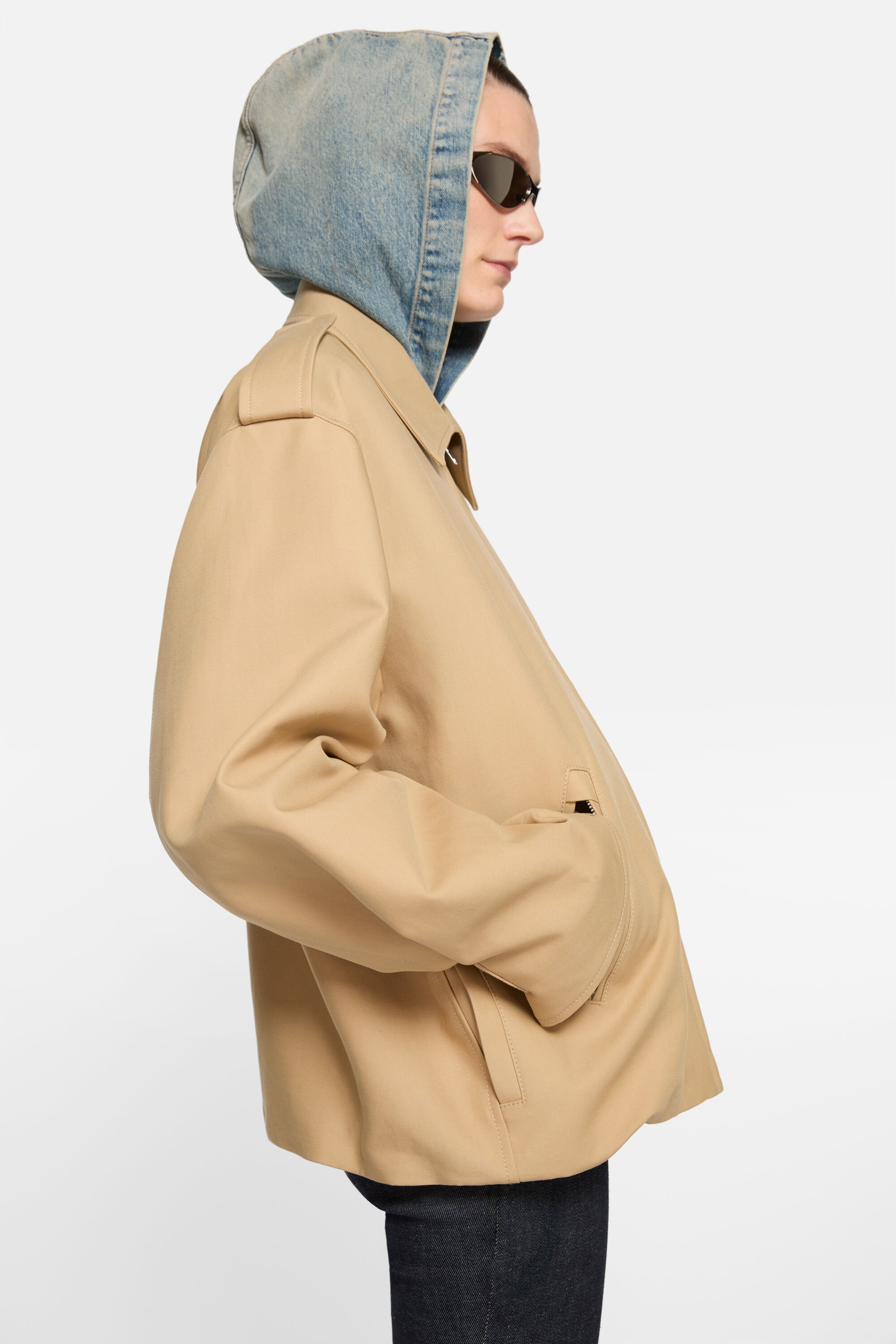 Satin jacket - Beige - 4