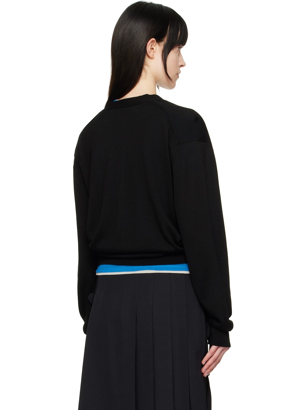 Black Twisted Placket Cardigan - 3