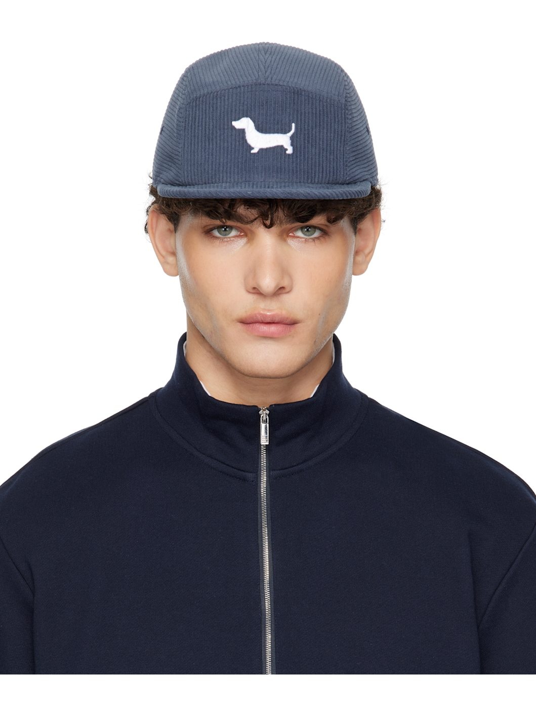 Blue 5-Panel Hector Corduroy Cap - 1