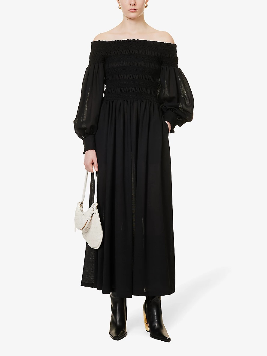 Max Mara MANU Off the shoulder wool dress | REVERSIBLE