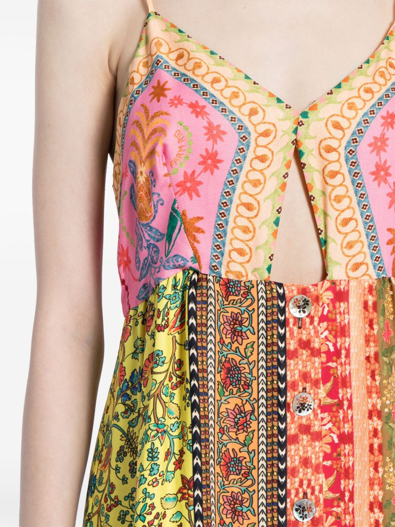 Mixed Scarves-print midi dress 5