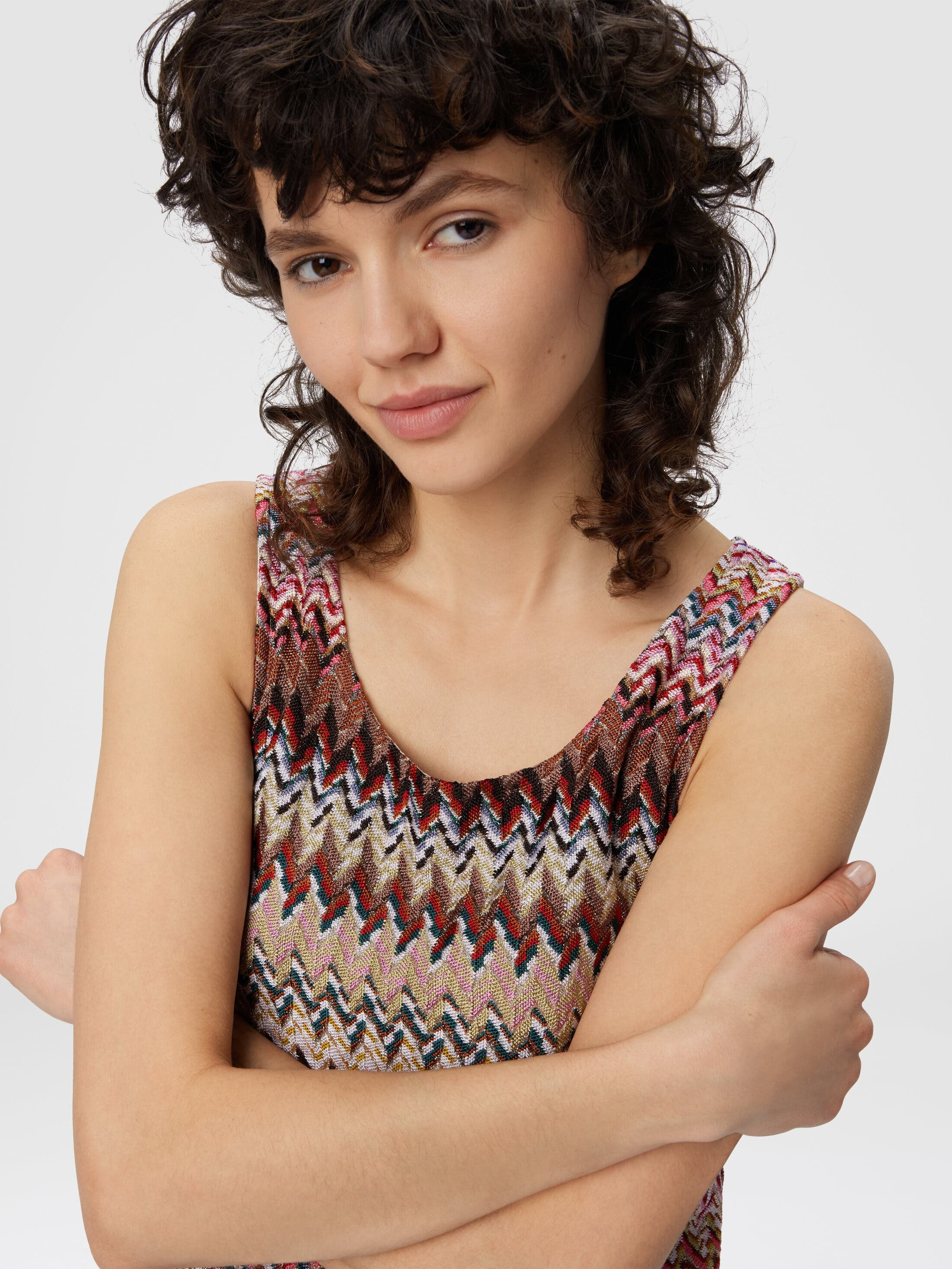 Missoni Zigzag Tank Top With Ribbed Detail in Multicoloured at Nordstrom - 4