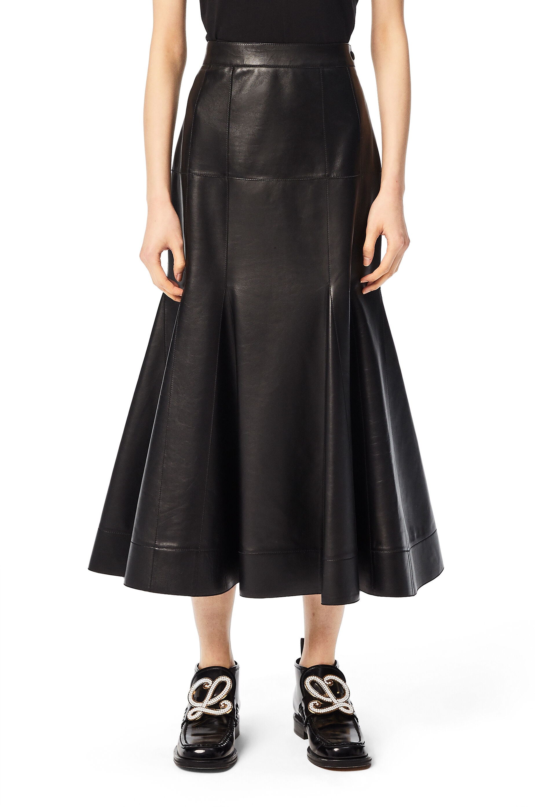 Godet skirt in nappa - 3