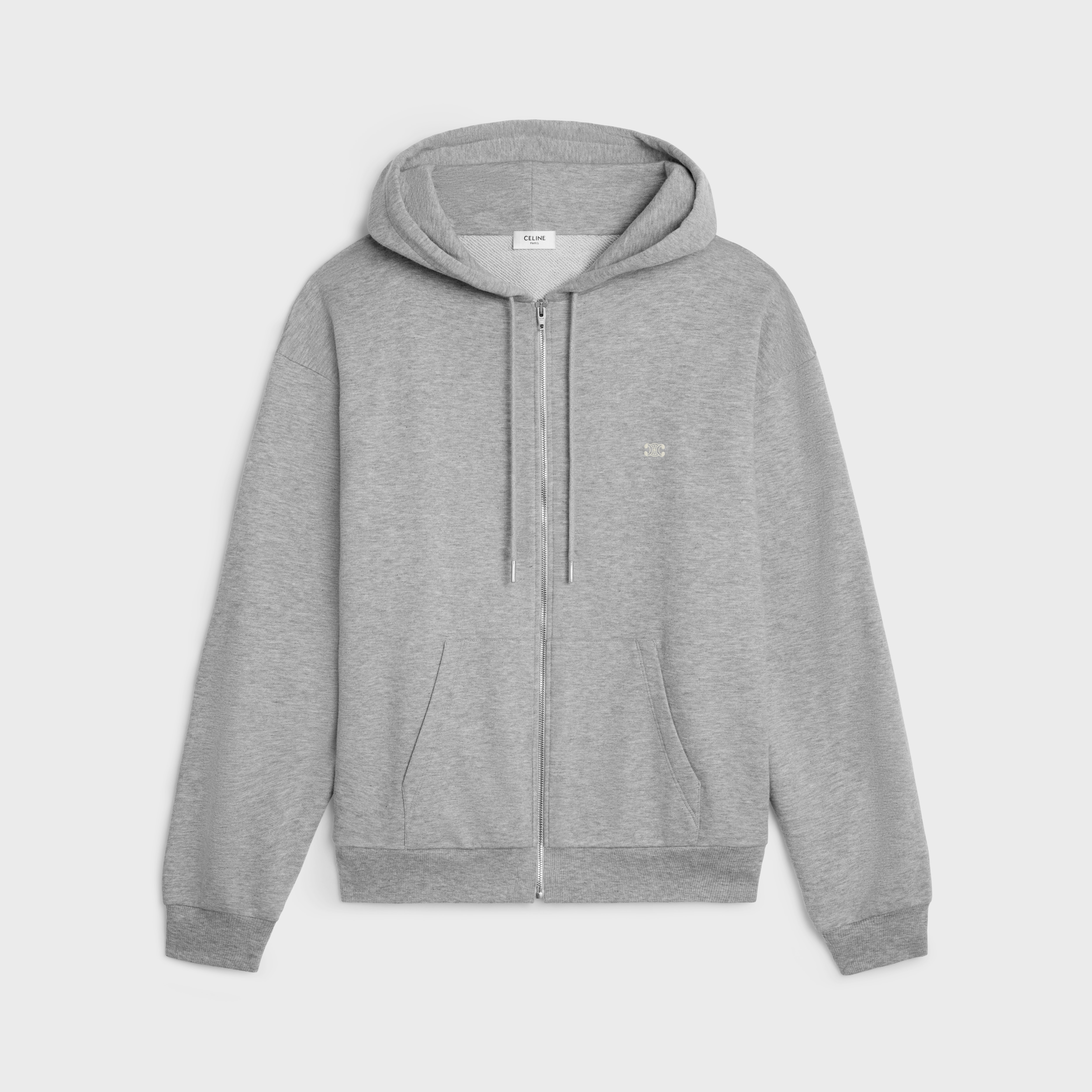 TRIOMPHE ZIPPED HOODIE IN COTTON AND CASHMERE - 1