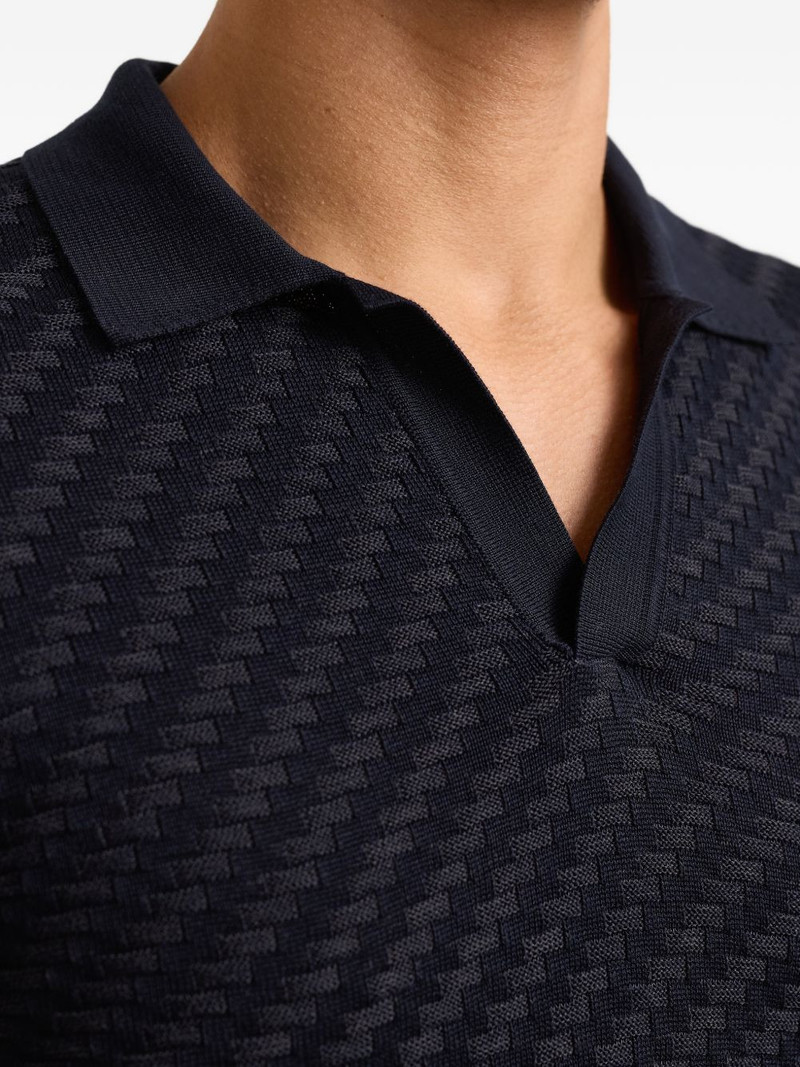 Horton jacquard polo-collar top 4