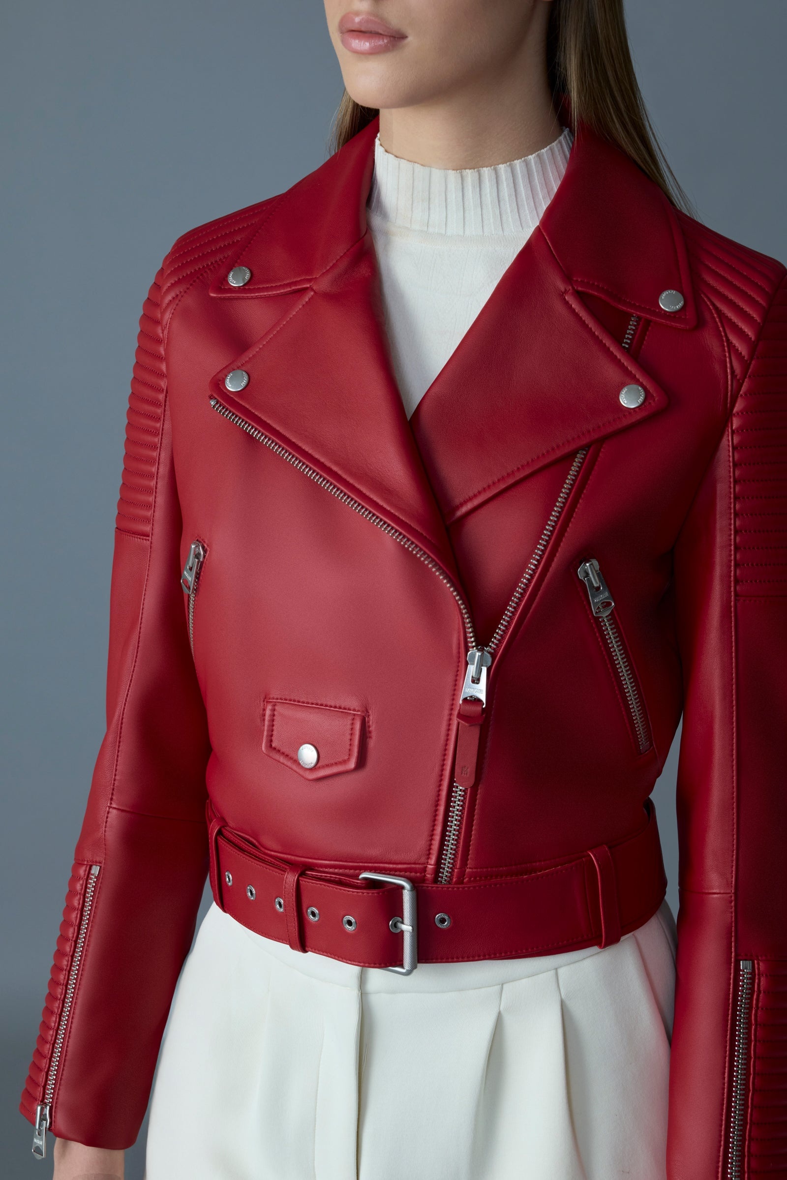 MASINA Zip-Vent Leather Jacket - 5