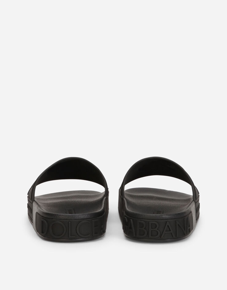 Rubber beachwear sliders with D&G logo - 3