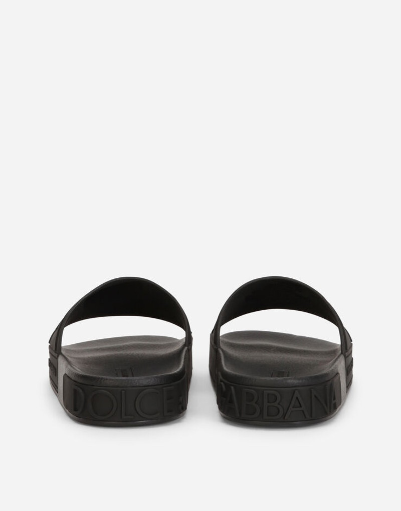 Dolce & Gabbana Rubber beachwear sliders with D&G logo outlook