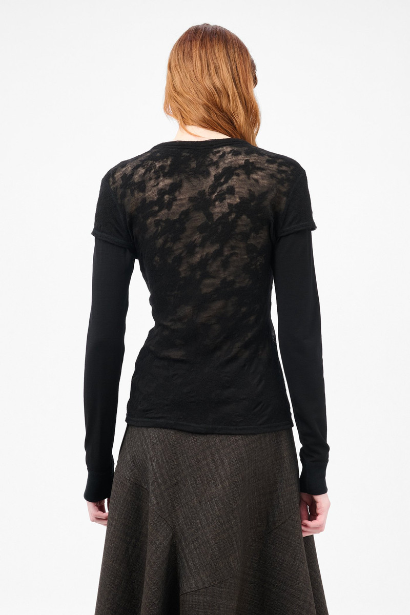 Heat Longsleeve Black Flower Jacquard Gauze 6