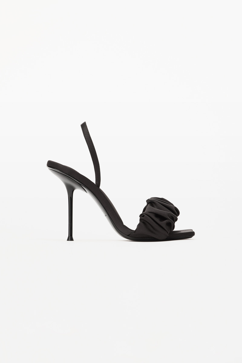 JULIE SCRUNCHIE SLINGBACK HEEL IN SATIN 1