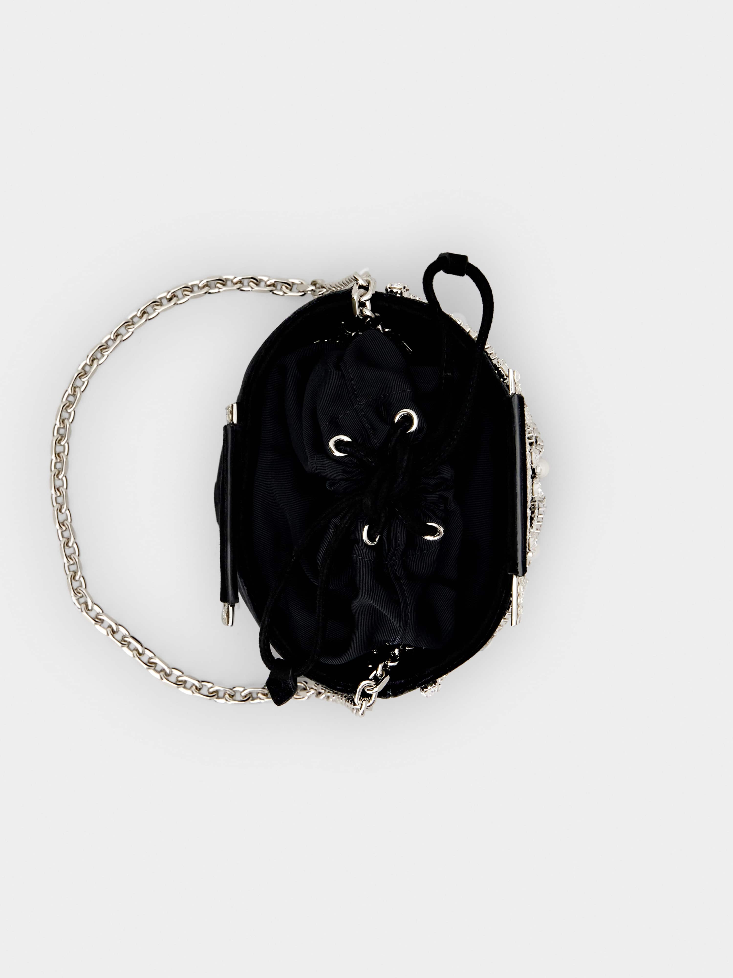 RV Strass Pendant Mini Bag in Velvet - 5