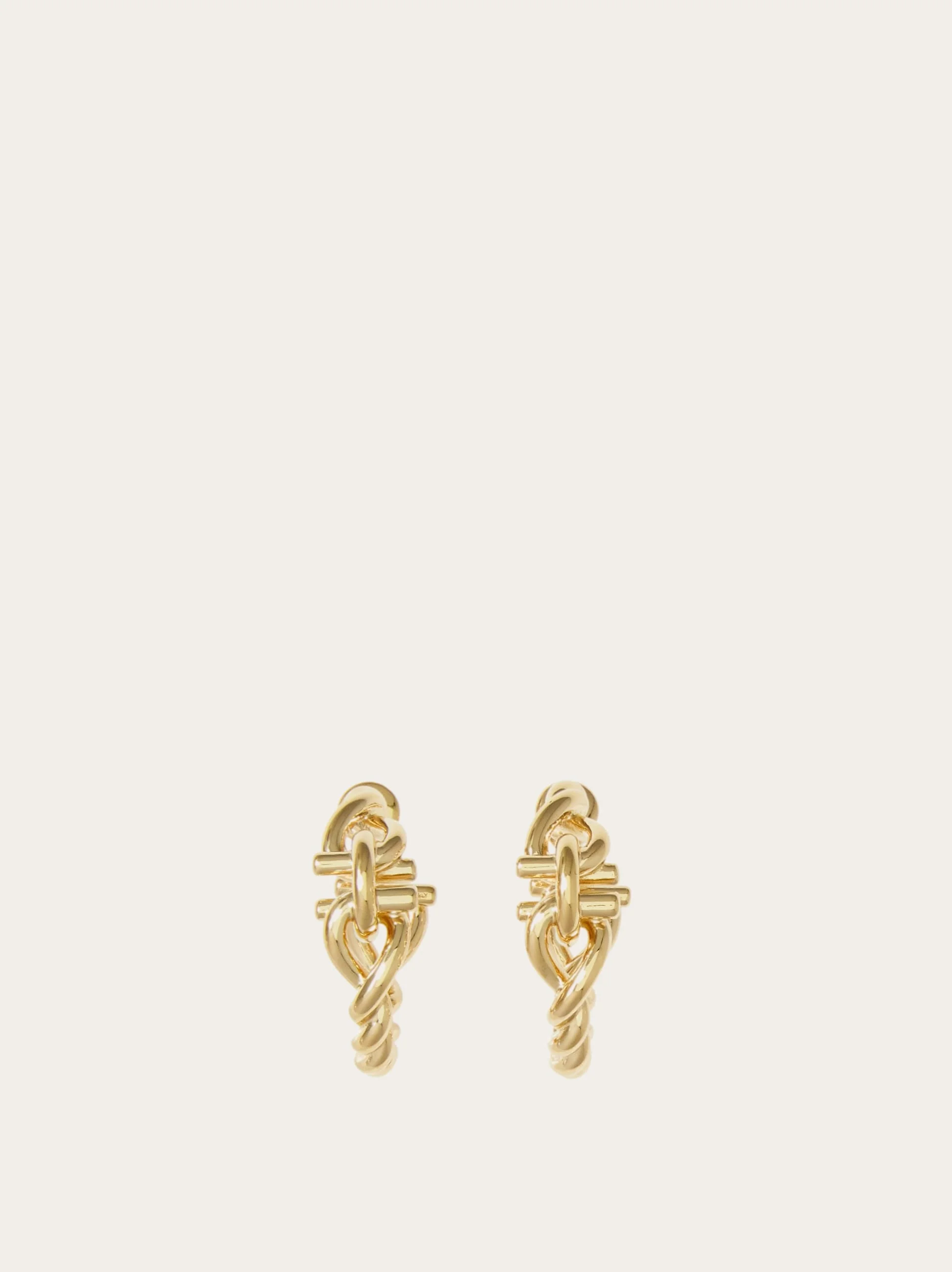 Twisted chain Gancini hoop earrings (S) - 1
