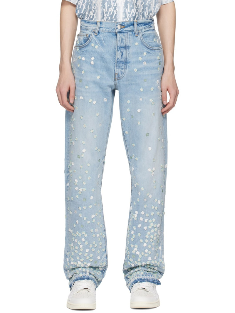 spot-appliquÃ©d straight-leg jeans 1