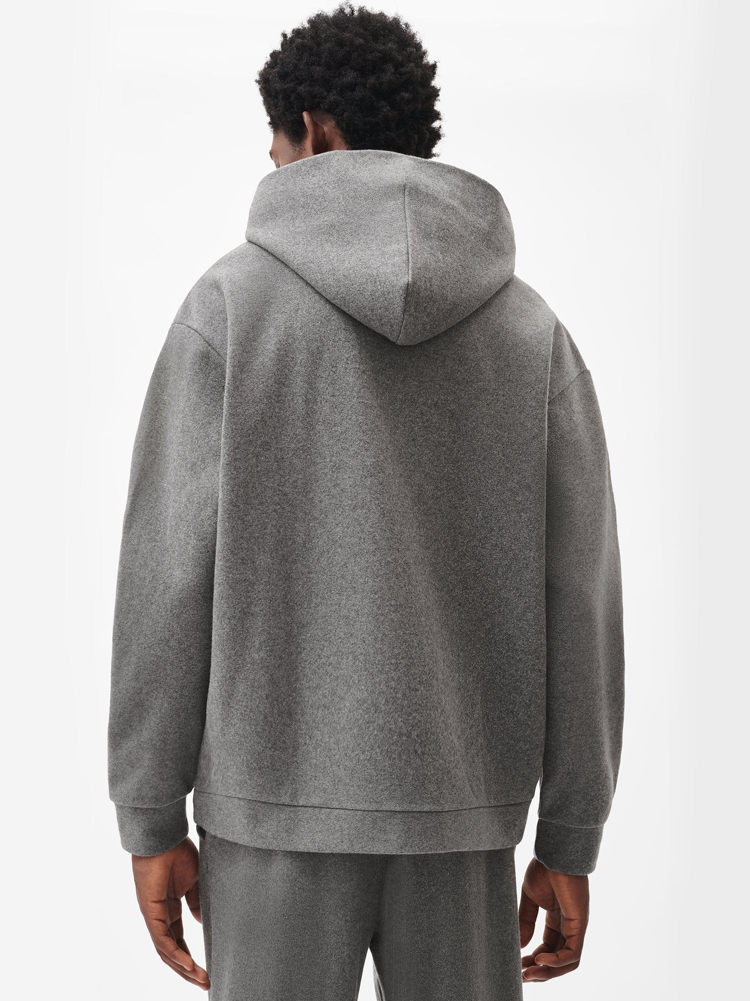 Mens Recycled Wool Jersey Hoodie - Volcanic Grey - 3