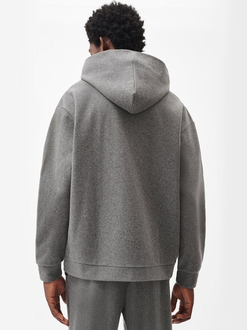 Mens Recycled Wool Jersey Hoodie - Volcanic Grey 3