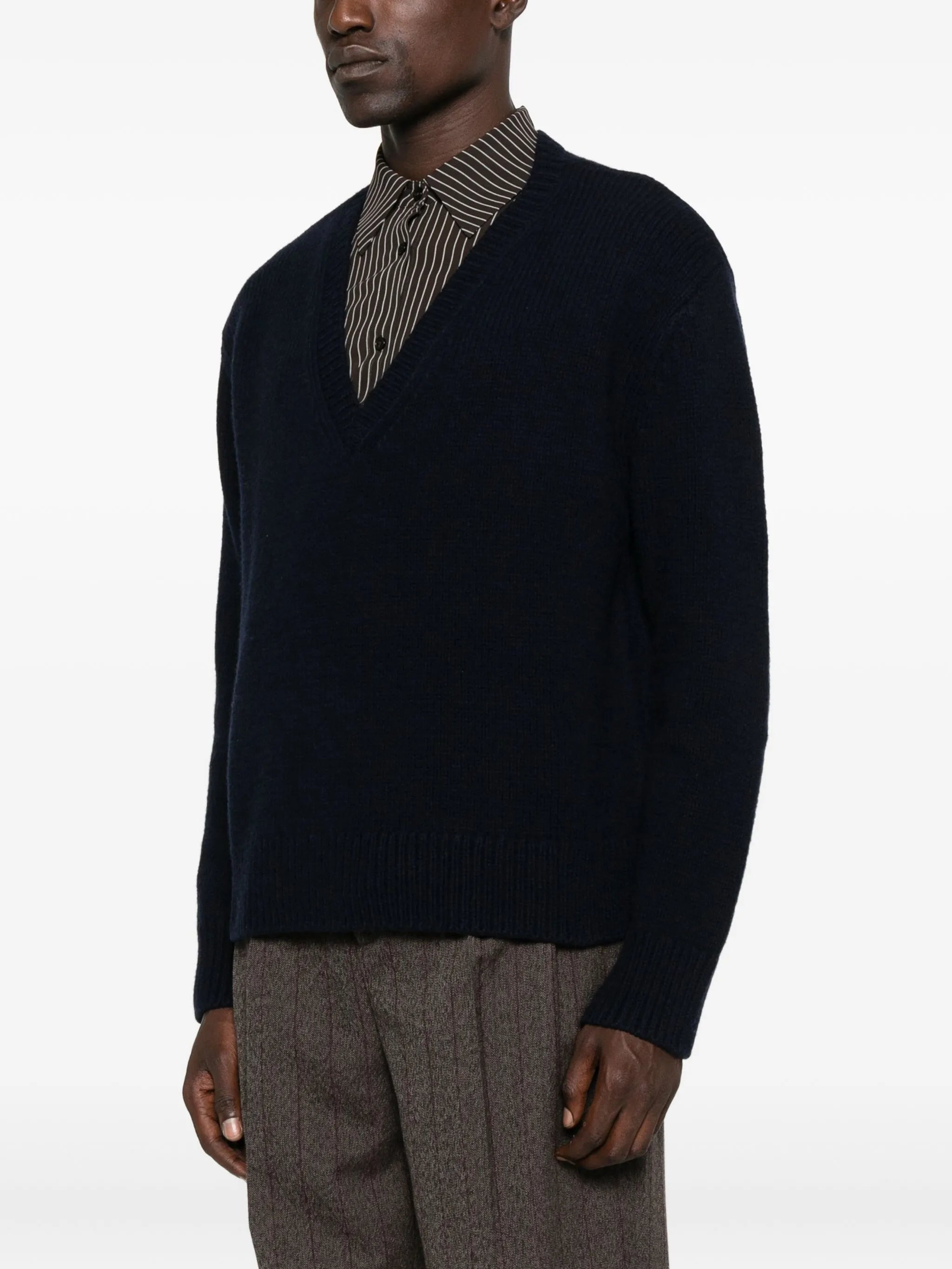 Dries Van Noten V-neck Merino-cashmere Sweater - 2