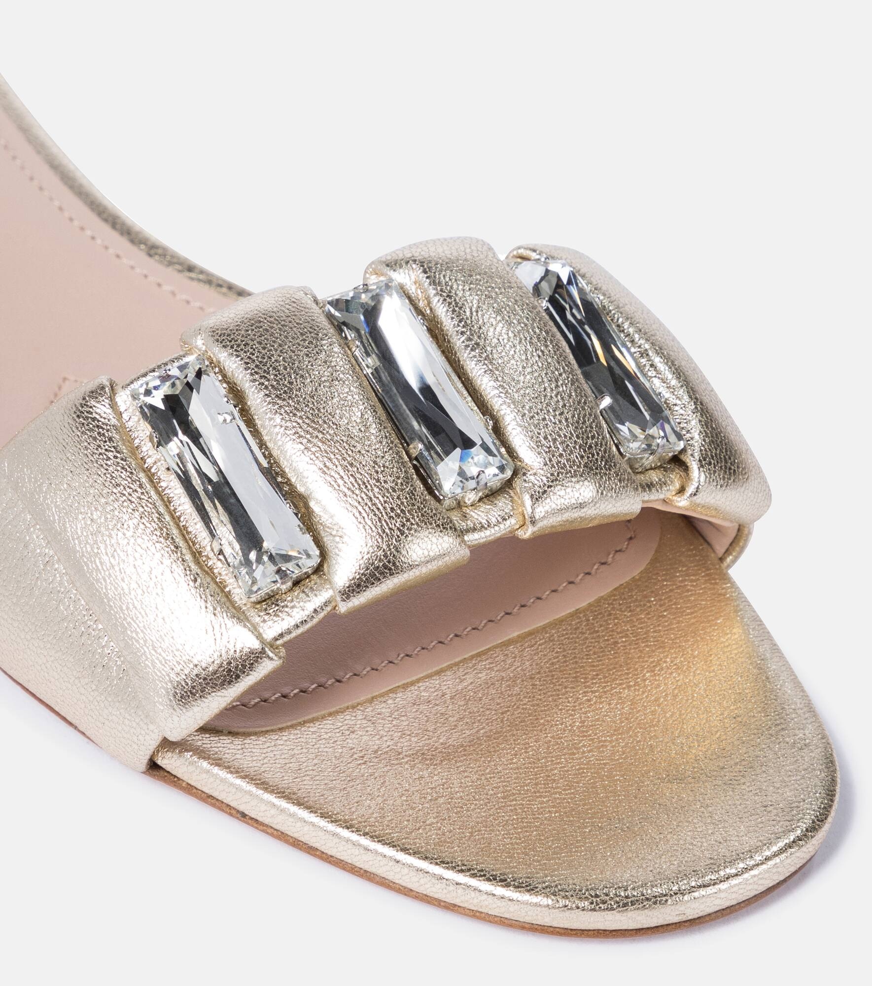 Embellished leather slides - 6