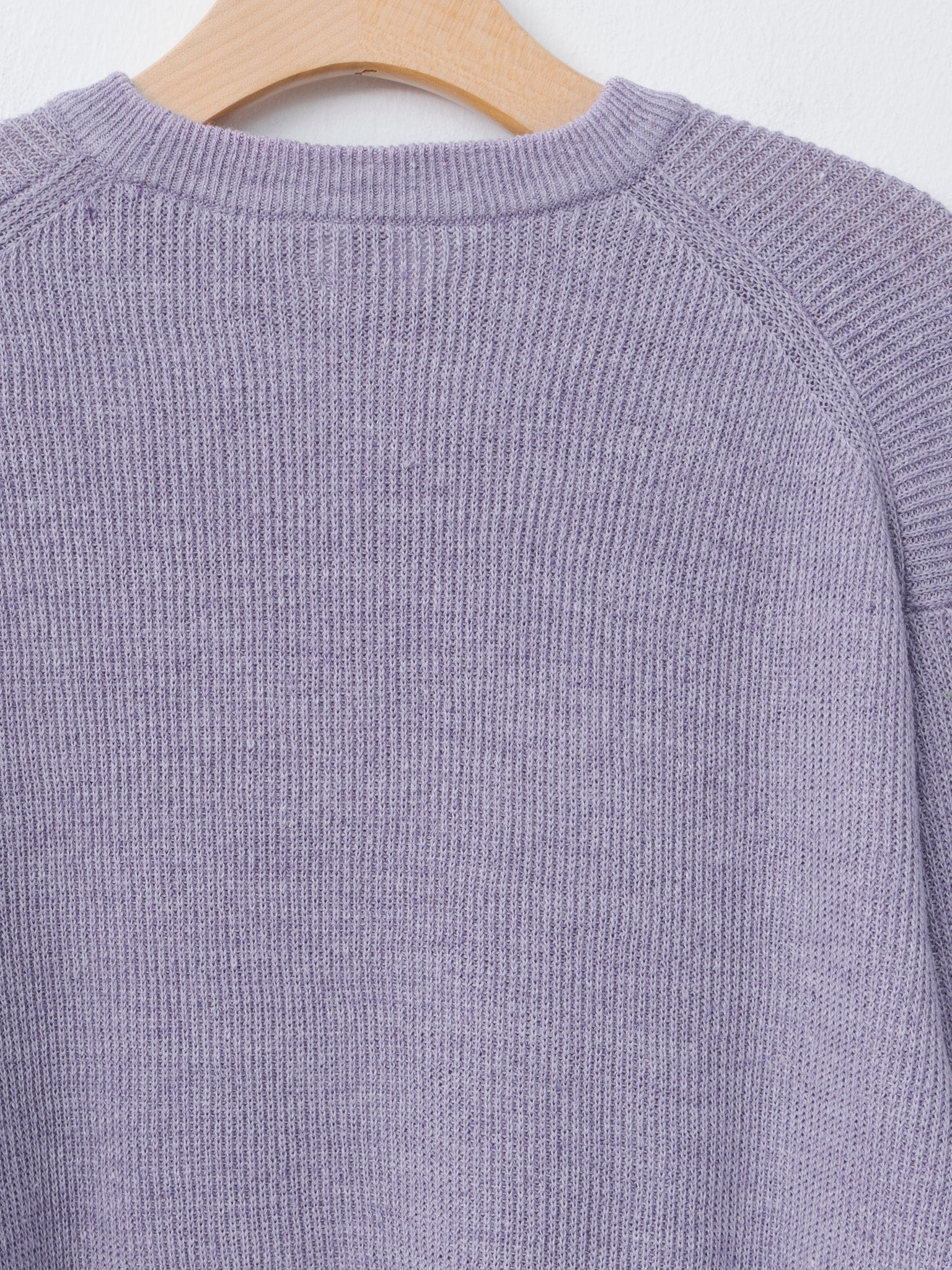 Linen/Cotton Ribstitch Crewneck Knit - Lavender - 7