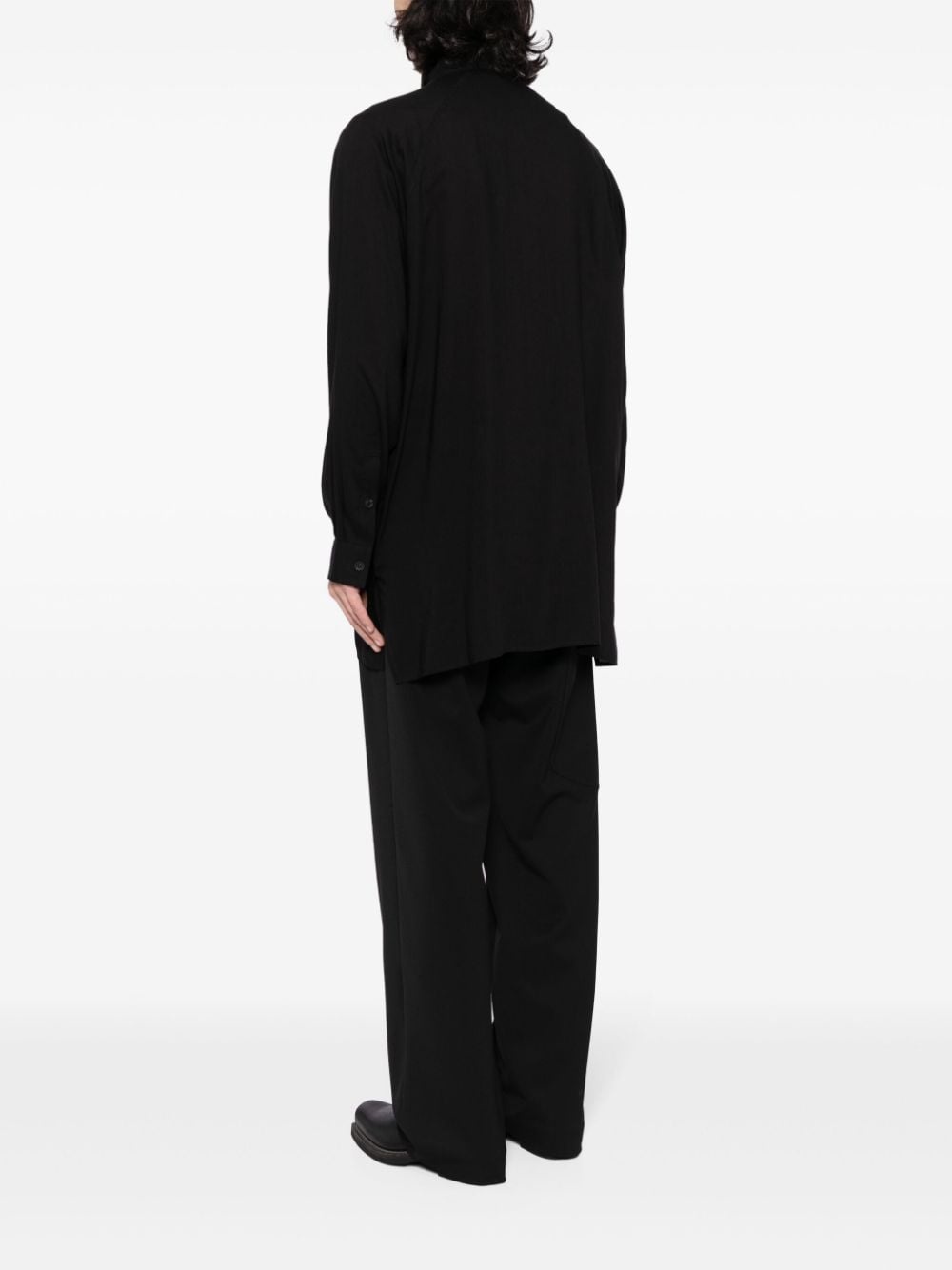 panelled button-up shirt - 4