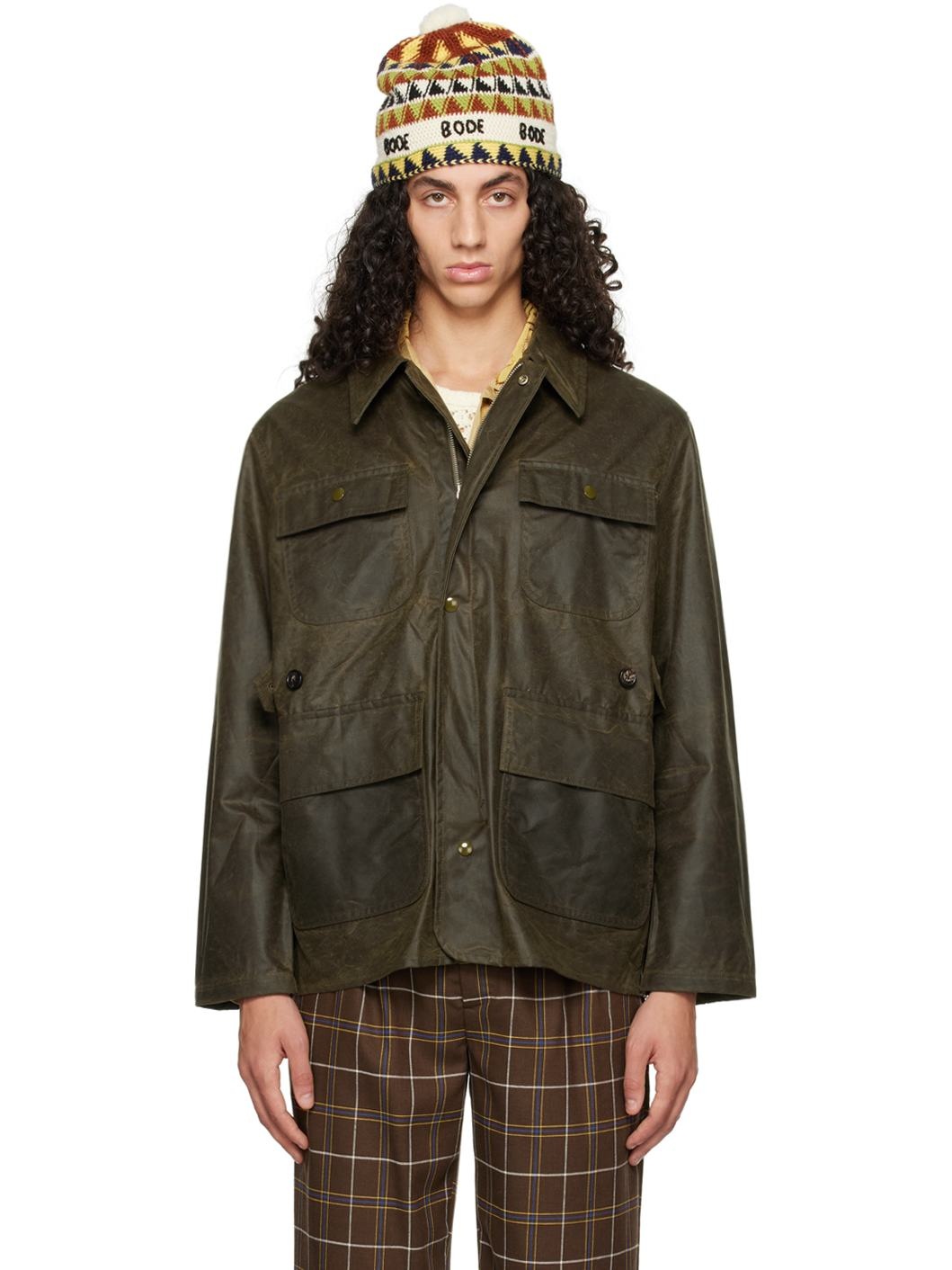 Khaki Waxed Jacket - 1