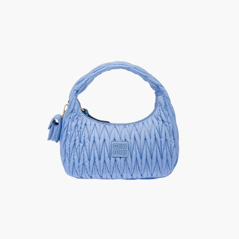 Miu Wander matelassé regenerated nylon hobo bag 3