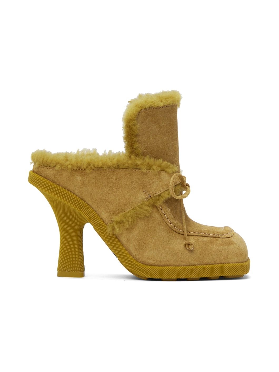 Yellow Shearling Highland Mules - 1