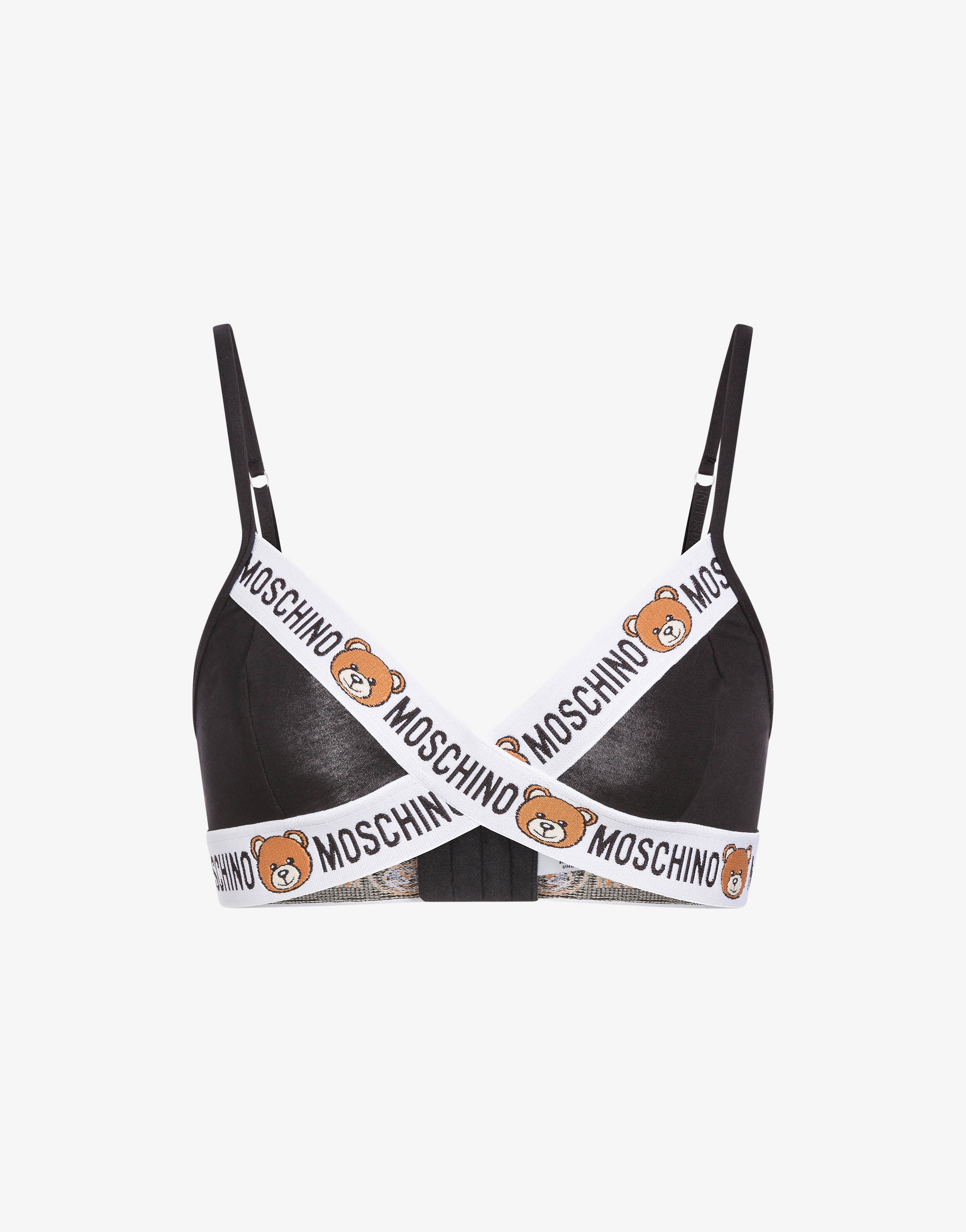 TRIANGLE COTTON BRA WITH MOSCHINO TEDDY BEAR - 4