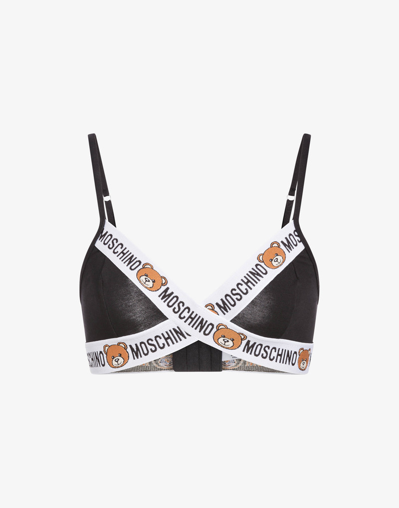 TRIANGLE COTTON BRA WITH MOSCHINO TEDDY BEAR 4