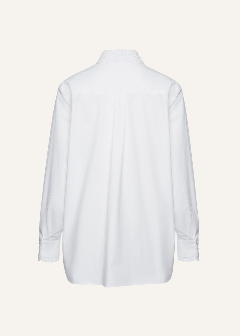 MAGDA BUTRYM Crochet collar button-up shirt in white outlook