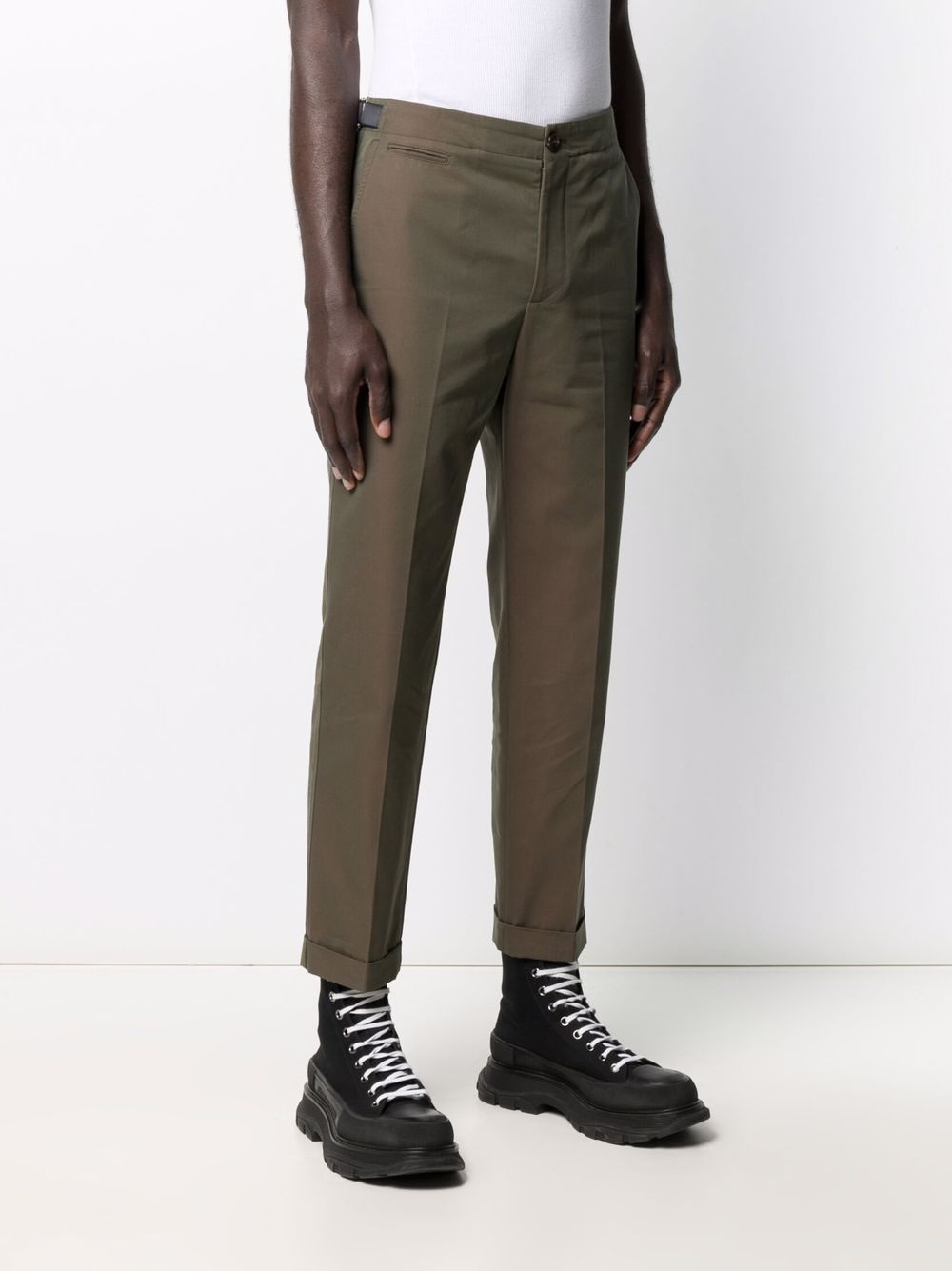 logo-strap tailored trousers - 3