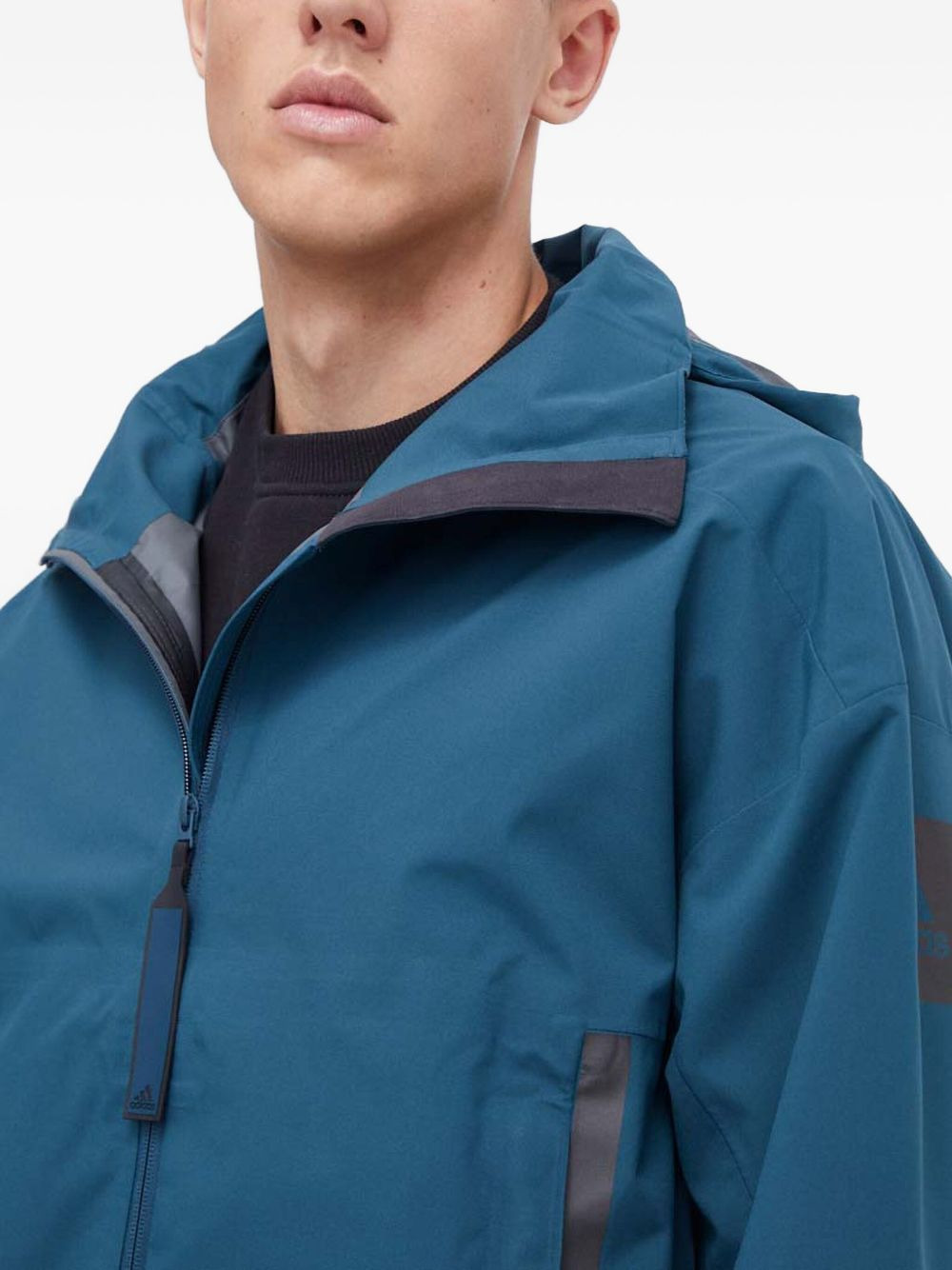 hooded logo-print jacket - 4